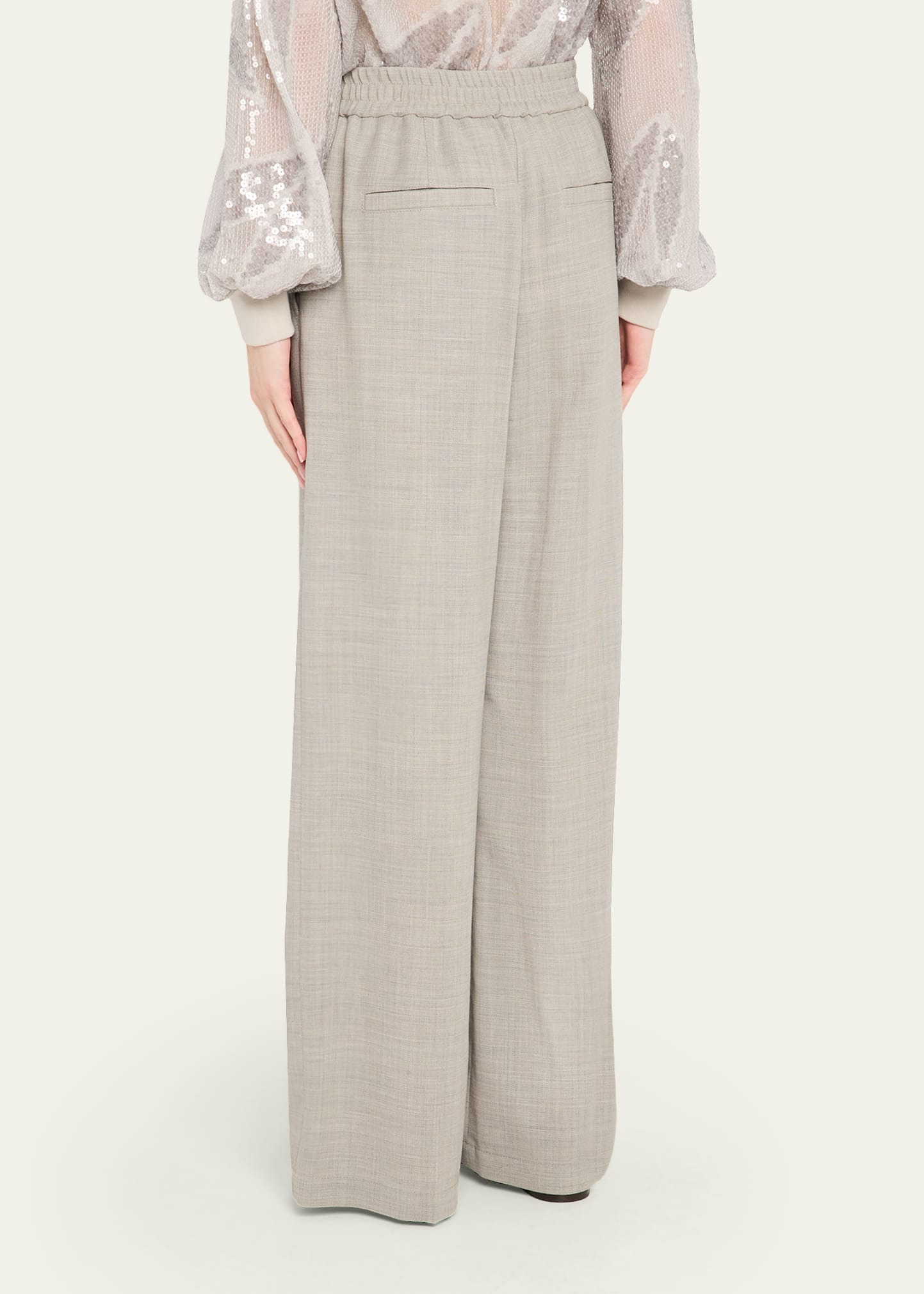 Fluid Wool Crepe Pants - 3
