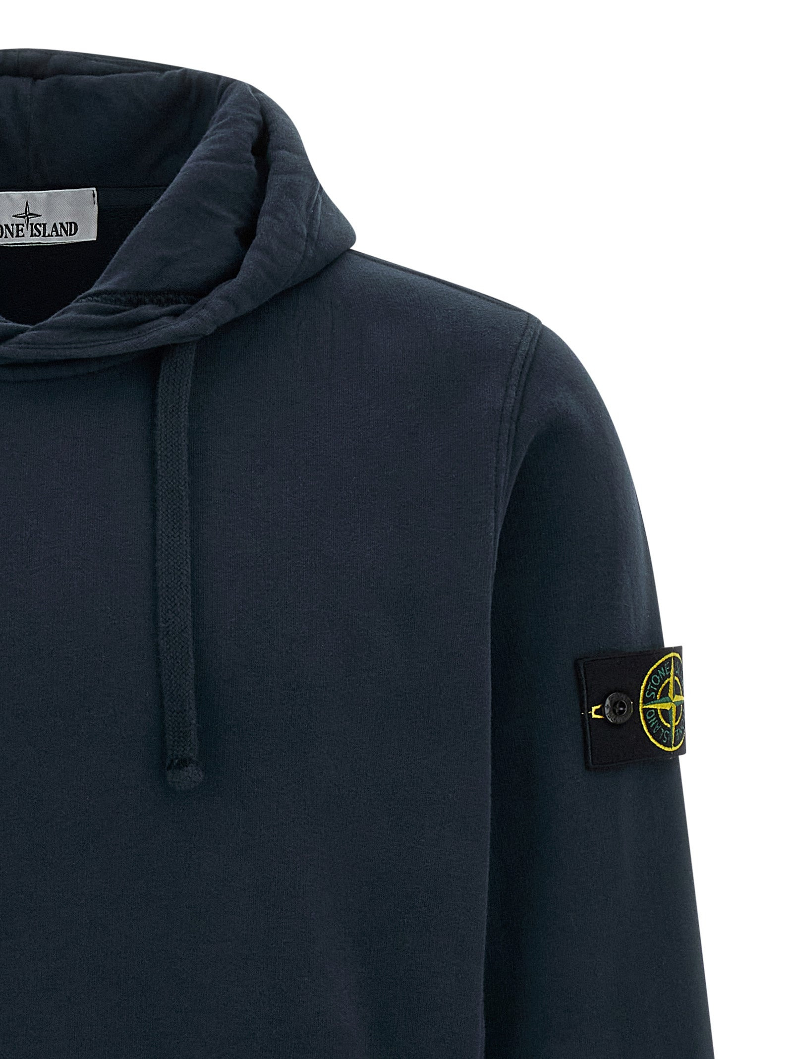 Logo Badge Hoodie Sweatshirt Blue - 3