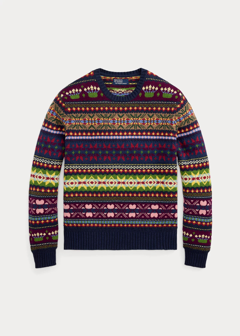 Fair Isle Cotton-Blend Sweater 1