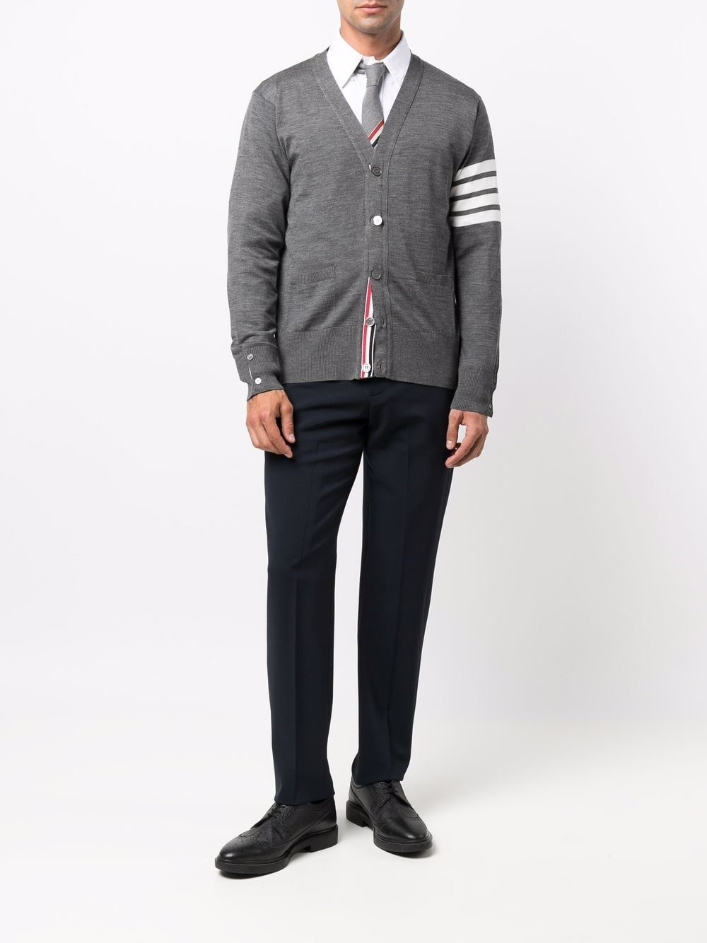 Thom Browne Men Cardigan With Stripes - 5