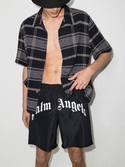 Palm Angels curved logo swimming shorts outlook