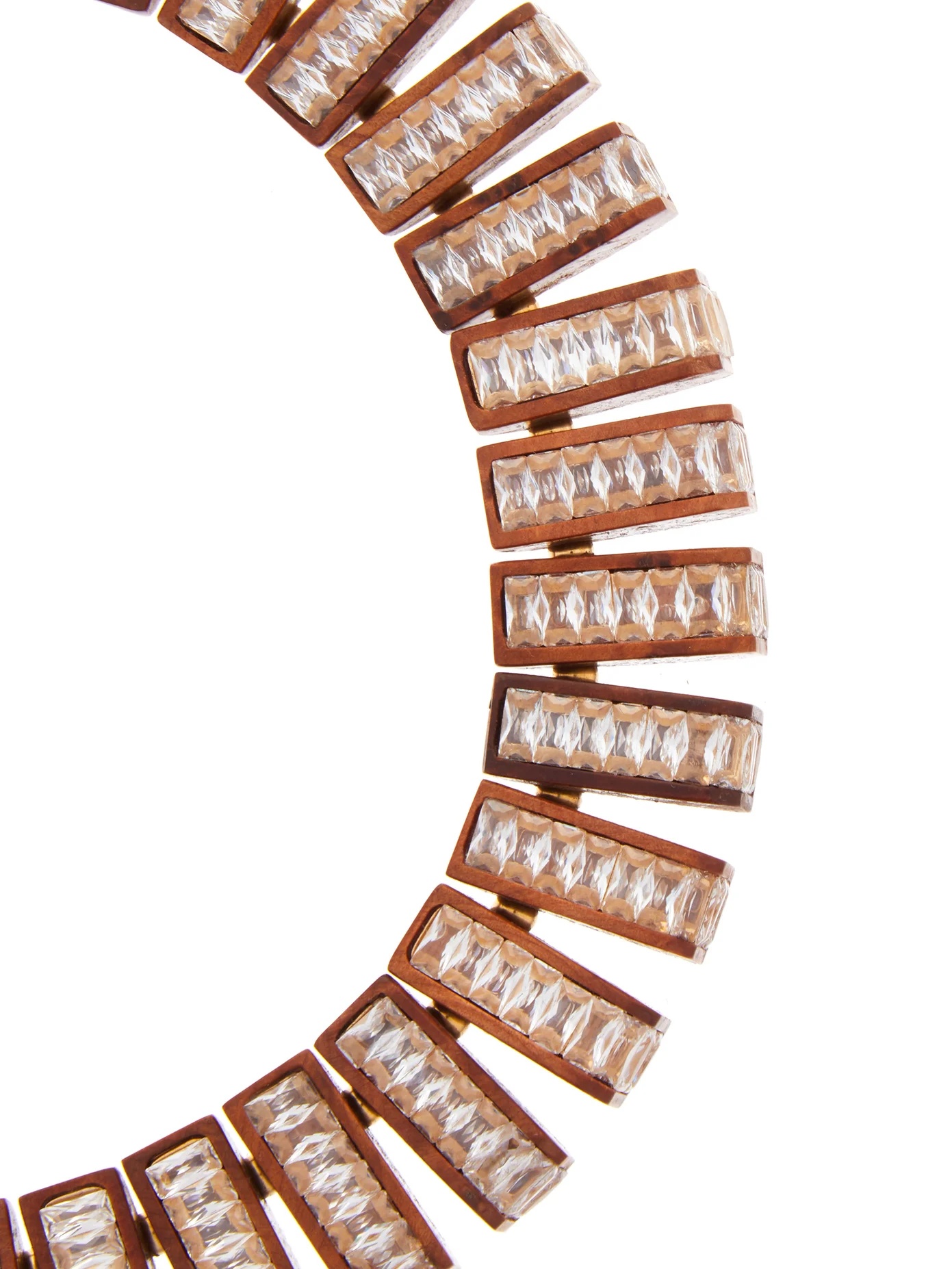 Crystal and radica wood choker - 3