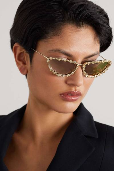 Dior MissDior B1U cat-eye crystal-embellished gold-tone sunglasses outlook