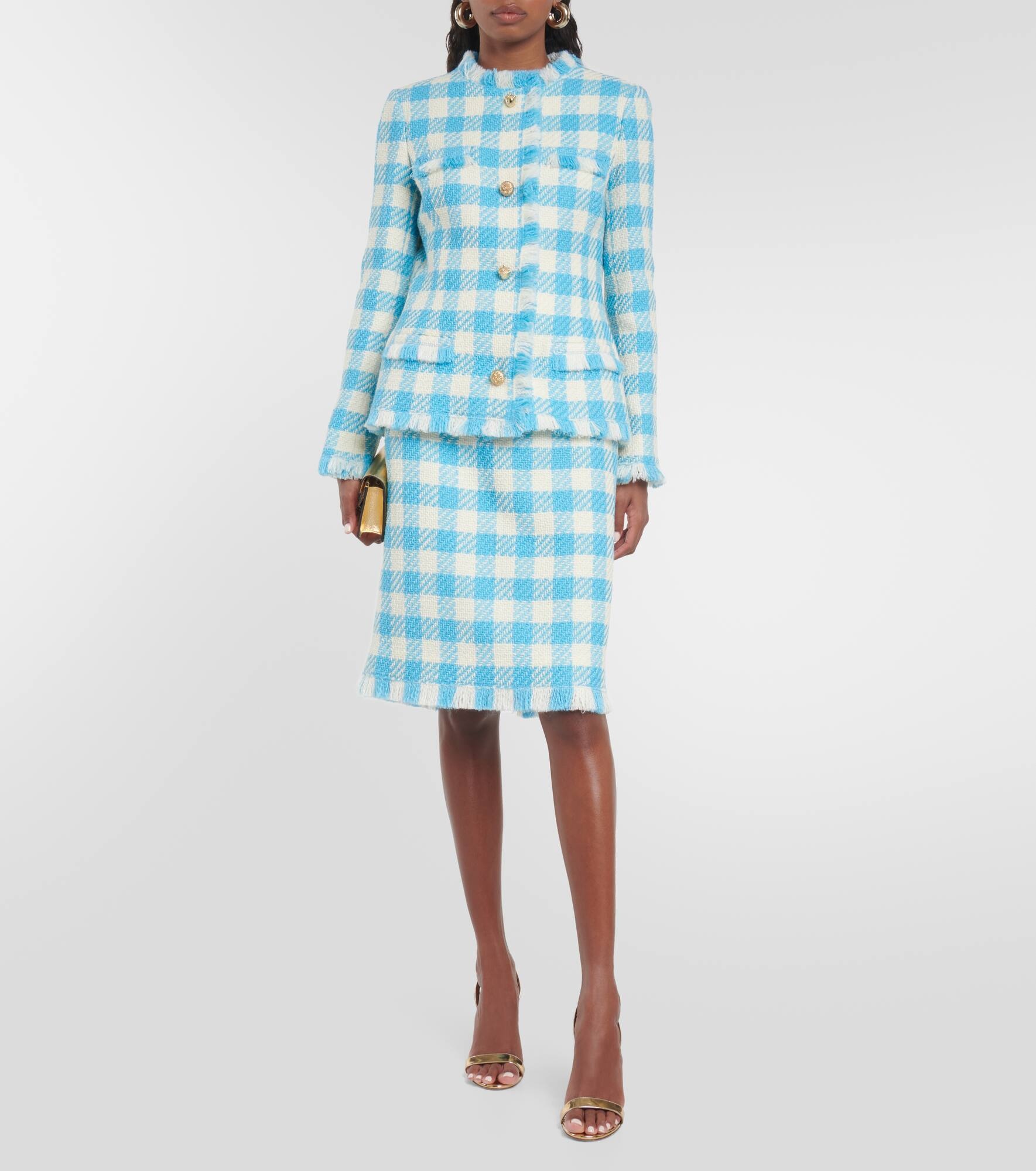 Gingham wool jacket - 6