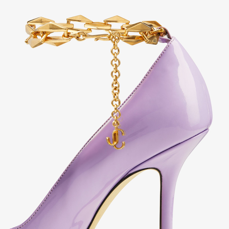 Diamond Talura 100 Wisteria Soft Patent Leather Pumps with Chain 5