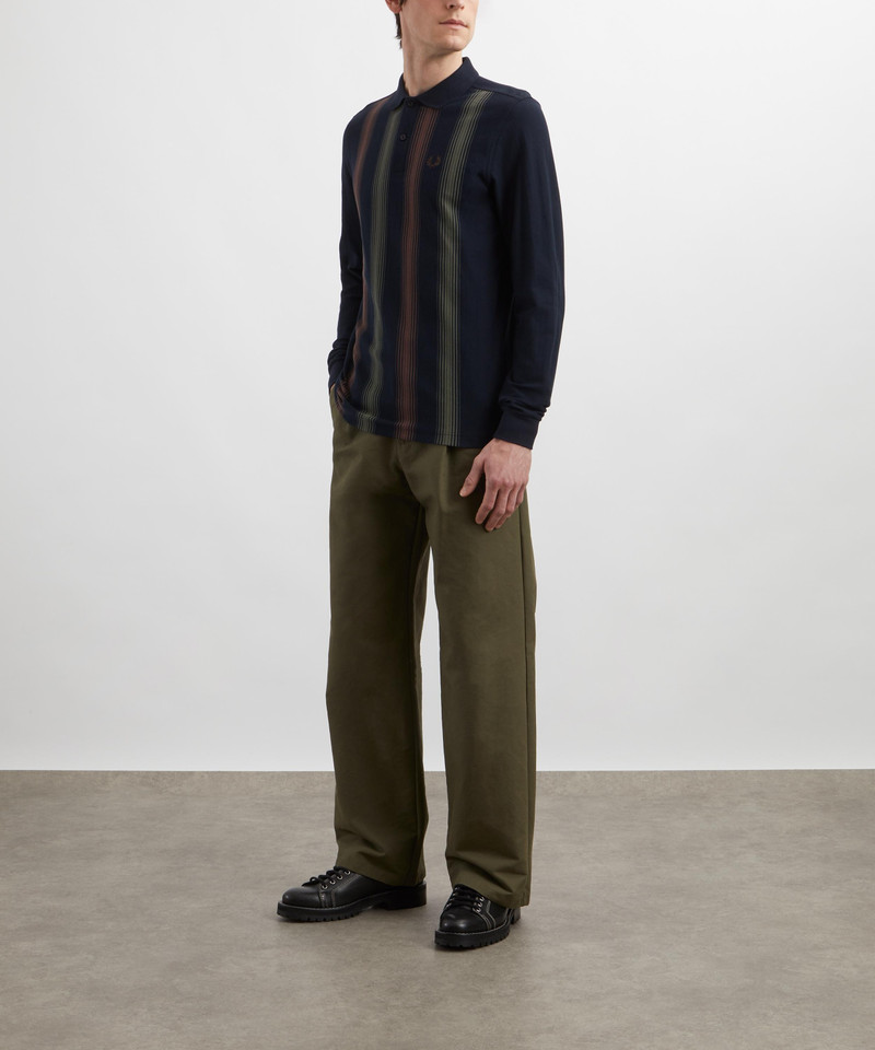 Fred Perry Striped Long-Sleeved Polo Shirt outlook