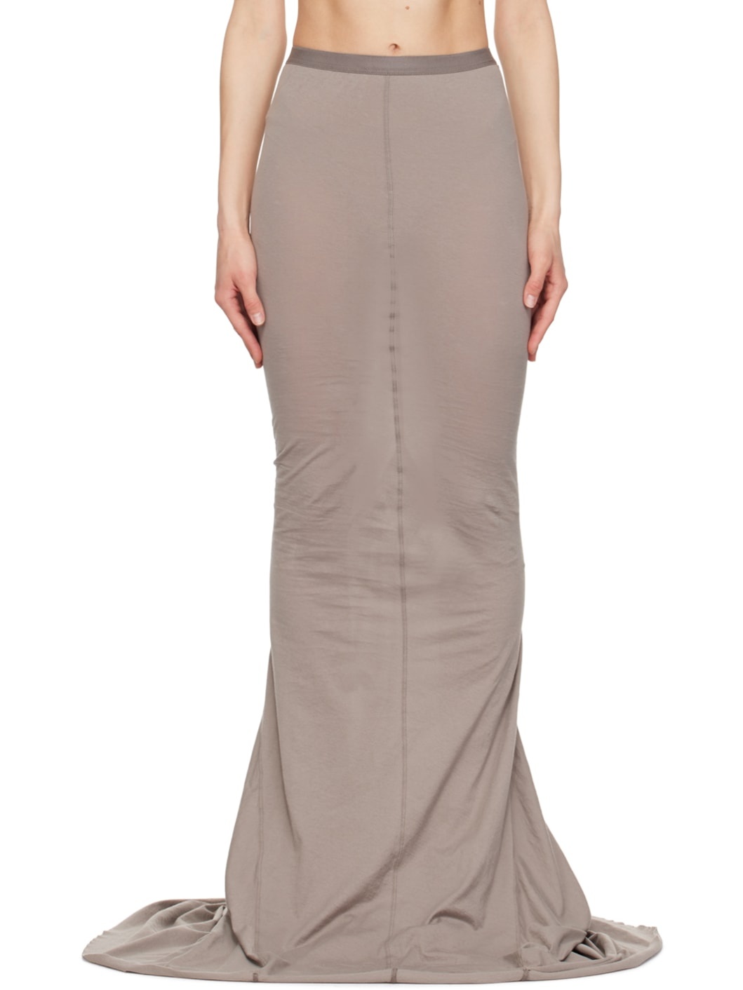 Gray Pillar Maxi Skirt - 1