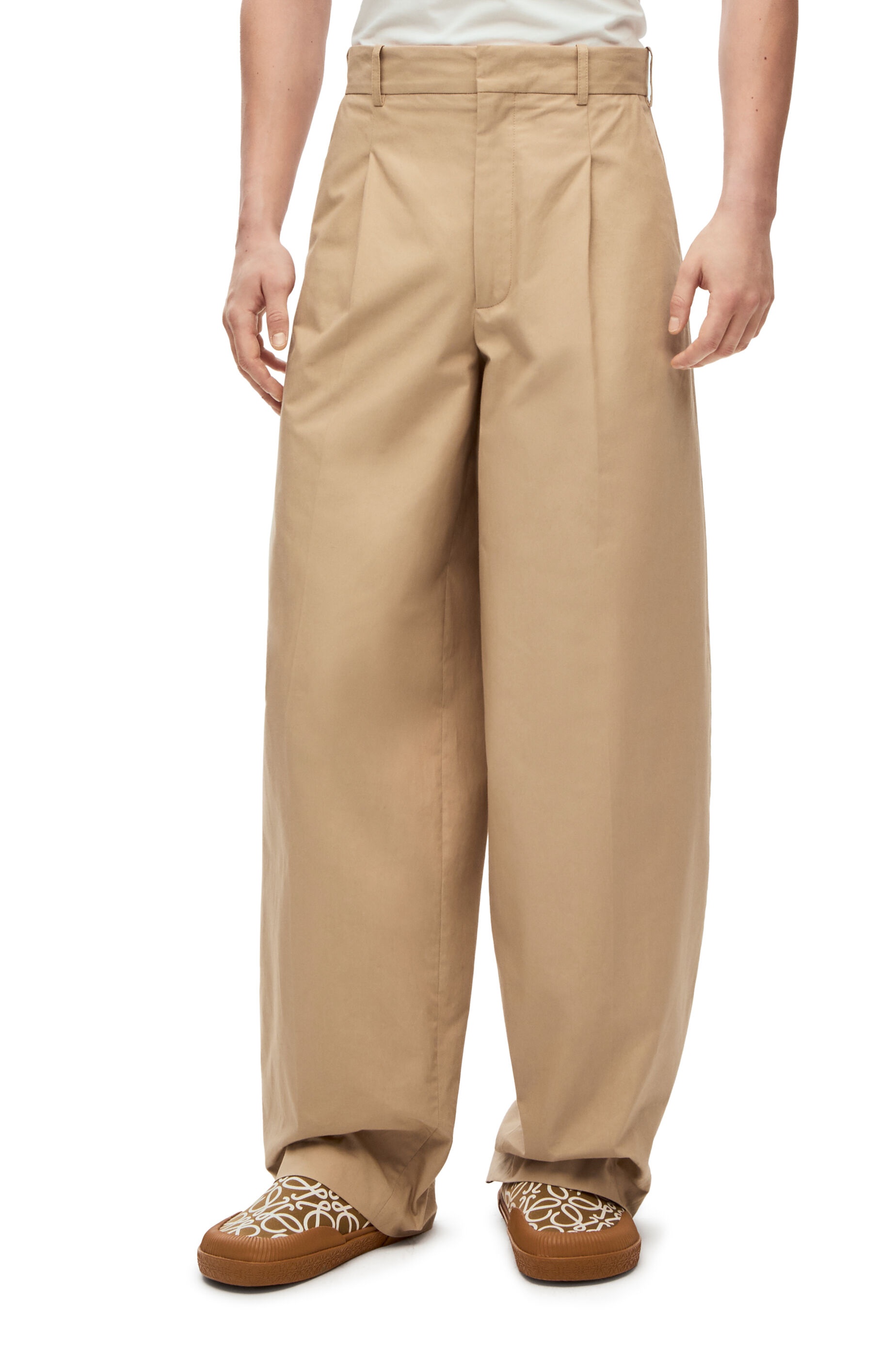 Pleated wide trousers in cotton - 3