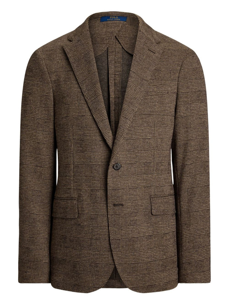 checke-pattern single-breasted blazer 1