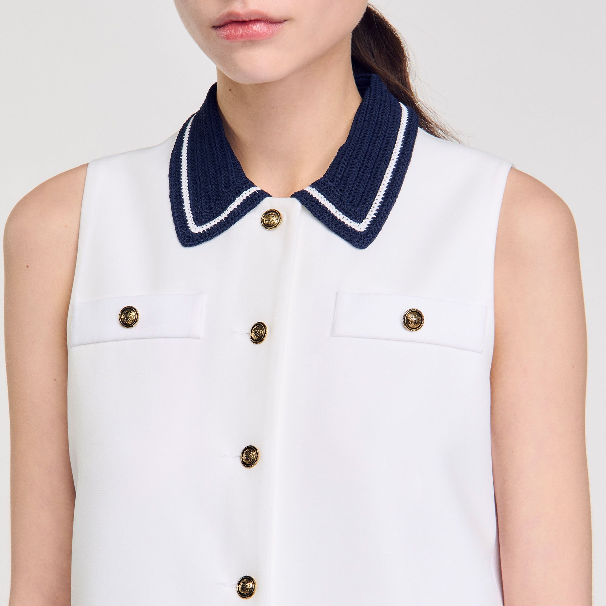 MINI DRESS WITH CONTRASTING COLLAR - 3
