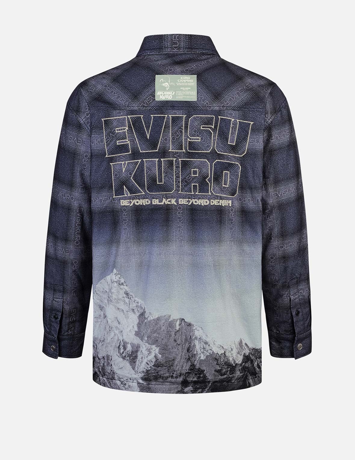 Flannel Check with Snow Mountian Print Relax Fit Shirt Jacket - 2