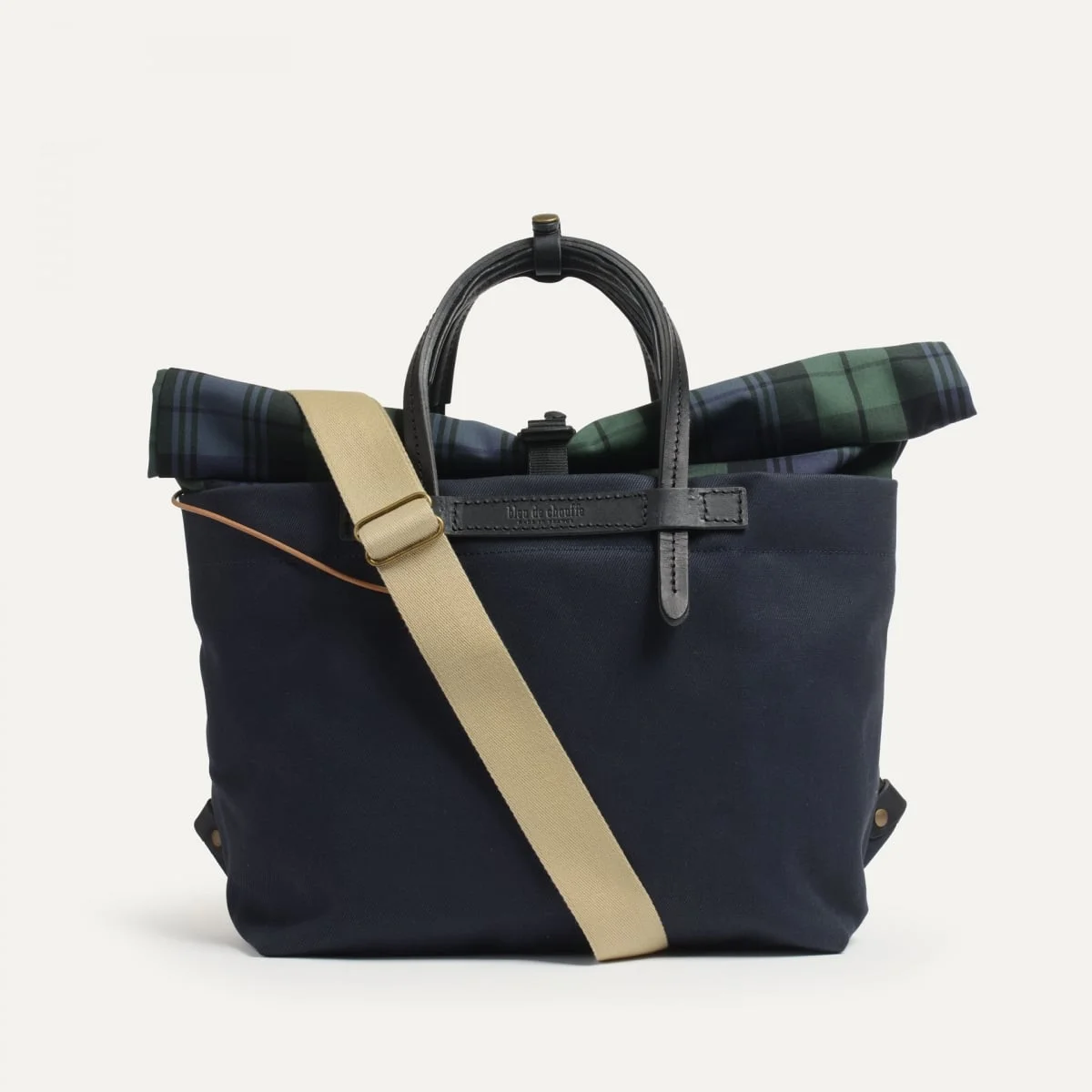 WOODY BUSINESS BAG - TARTAN NAVY BLUE - 1