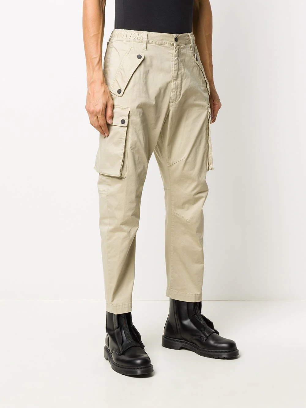 logo print tapered cargo trousers - 3