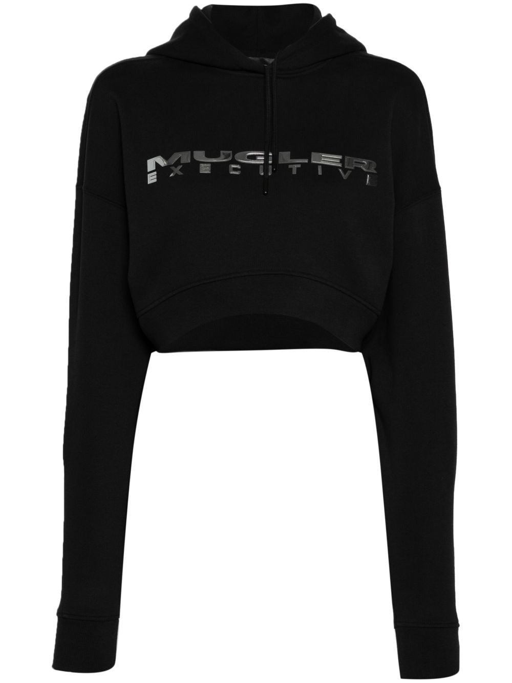 logo-appliqué cropped hoodie - 1