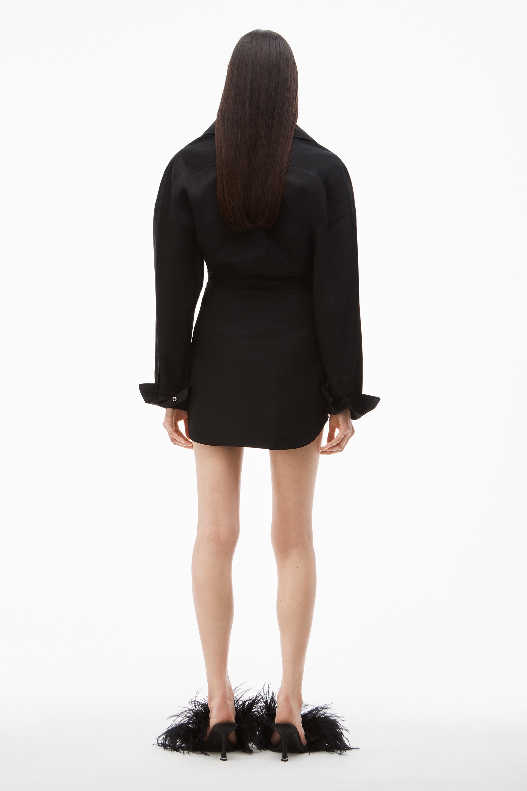 CRYSTAL TIE TWIST DRESS IN COTTON POPLIN - 6