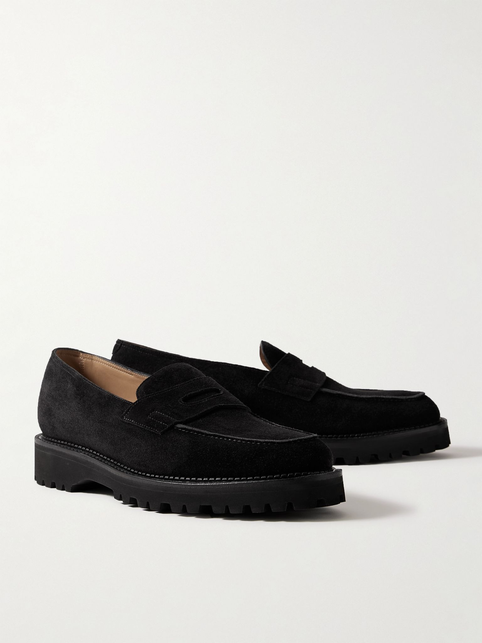Lopez New Standard Suede Penny Loafers Black - 4