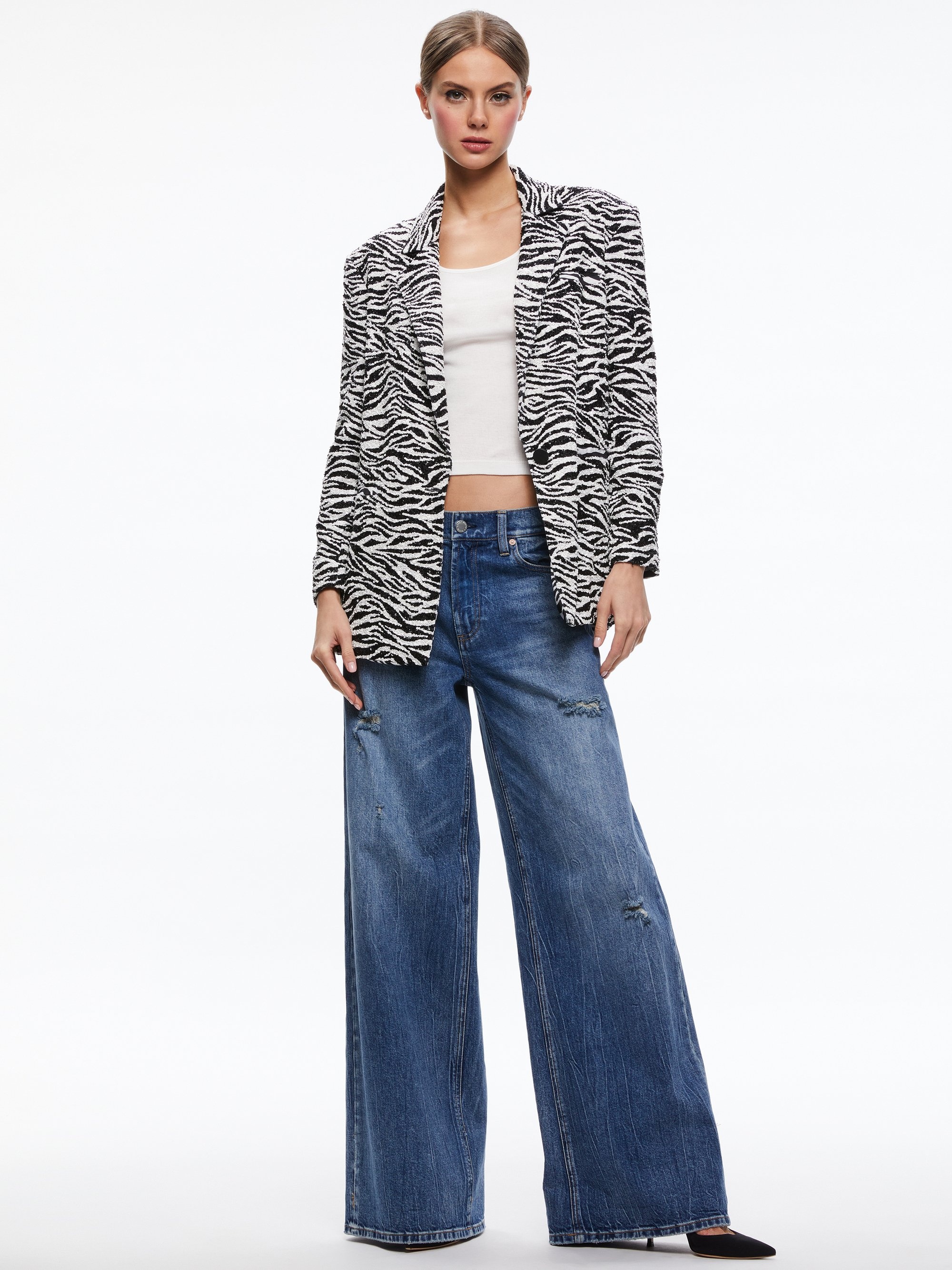 SHAN BOXY OVERSIZED EMBELLISHED BLAZER - 6