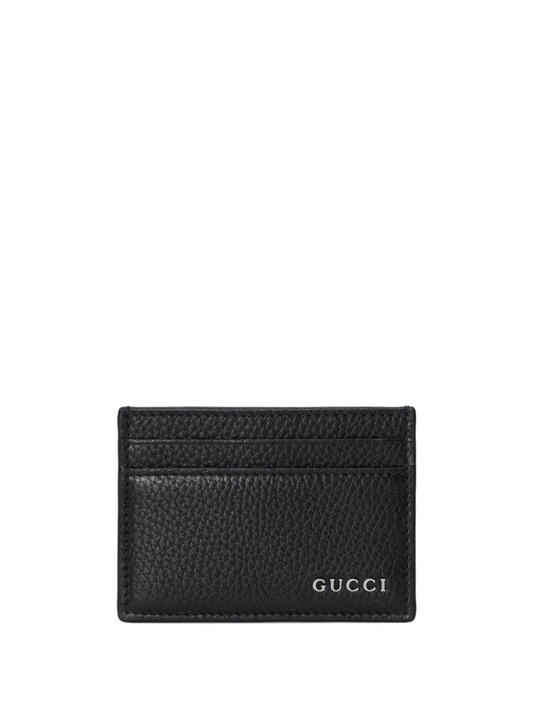 logo-lettering leather wallet - 1