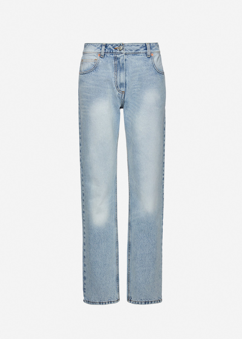 Low-rise straight-leg jeans in light blue 1