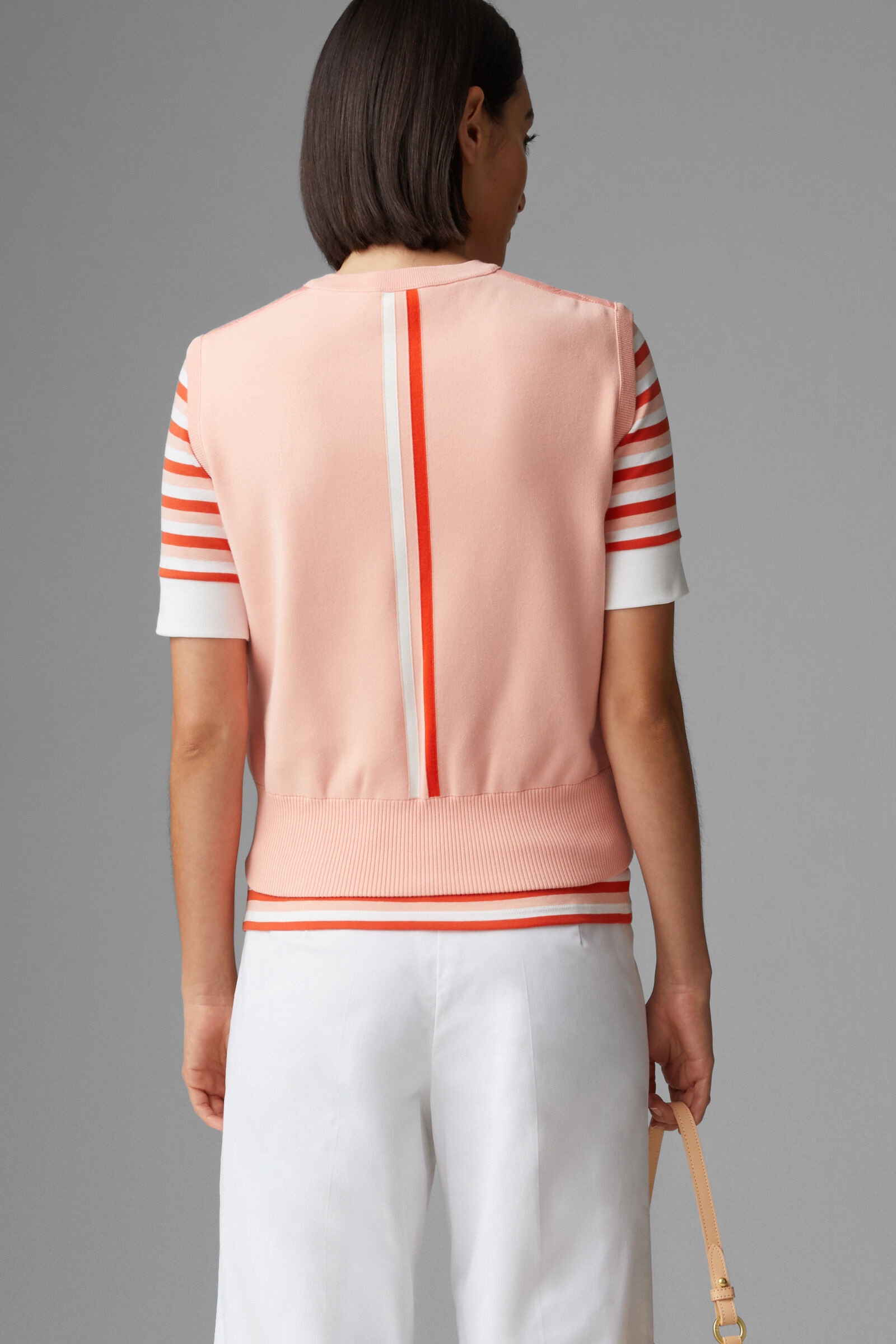 Allisa Hybrid knitted vest in Apricot - 3