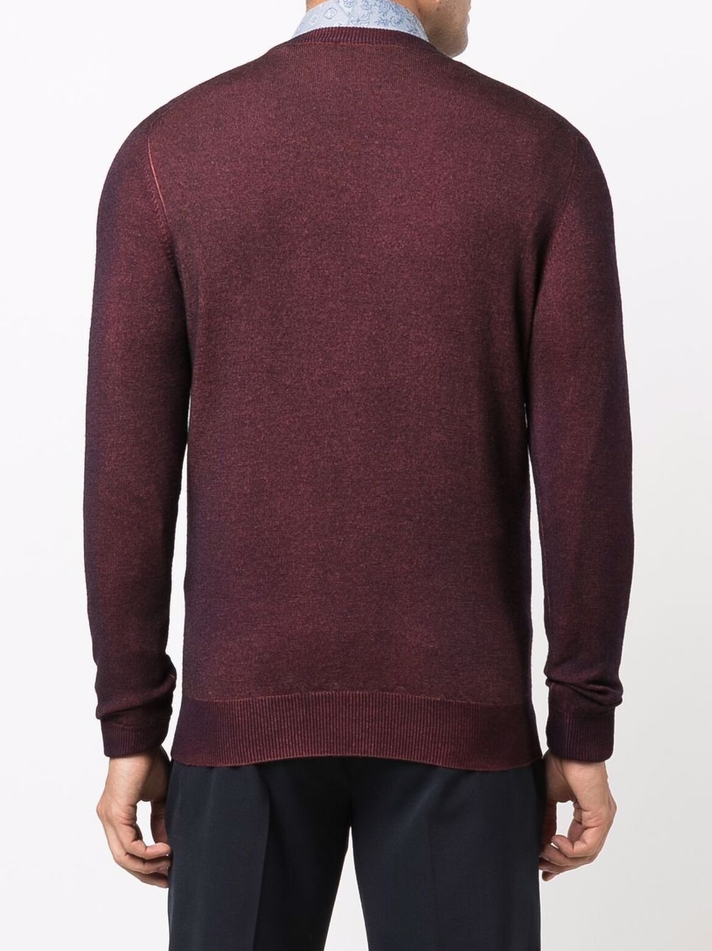 long-sleeved virgin wool jumper - 3