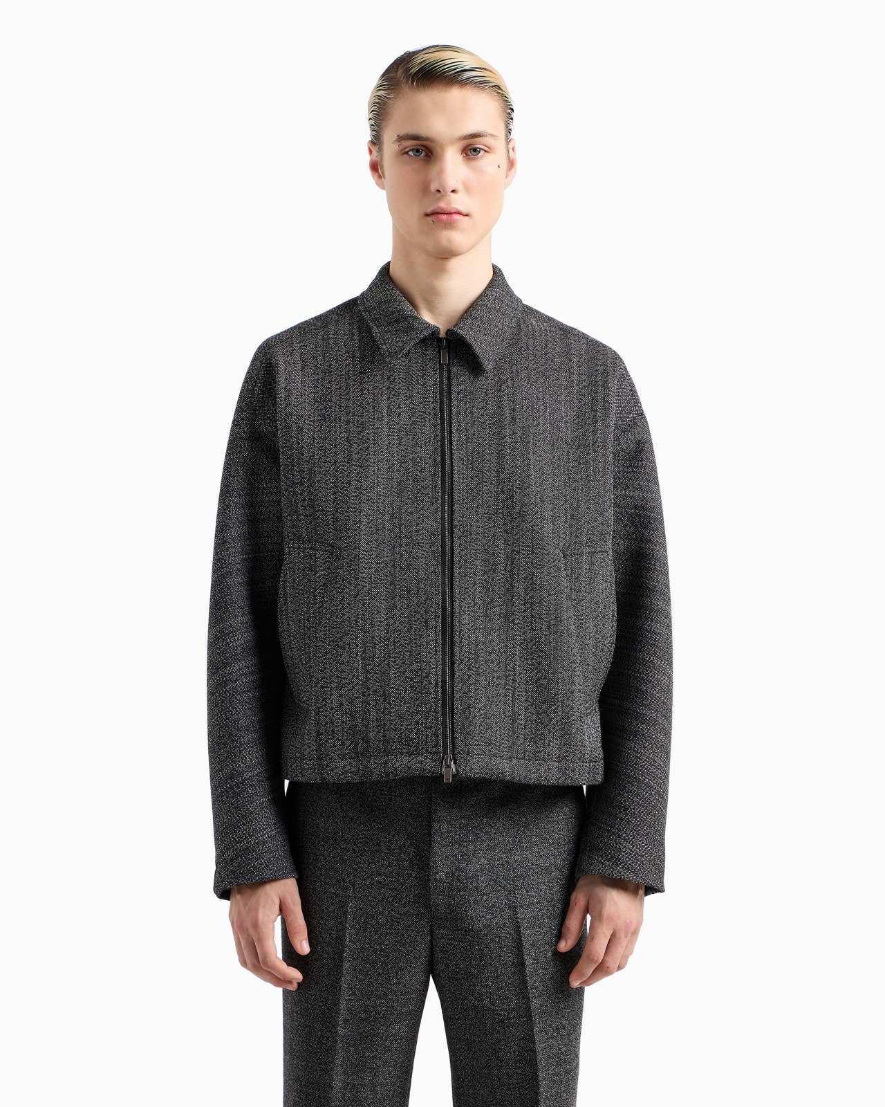 Virgin wool-blend compact armure blouson - 2