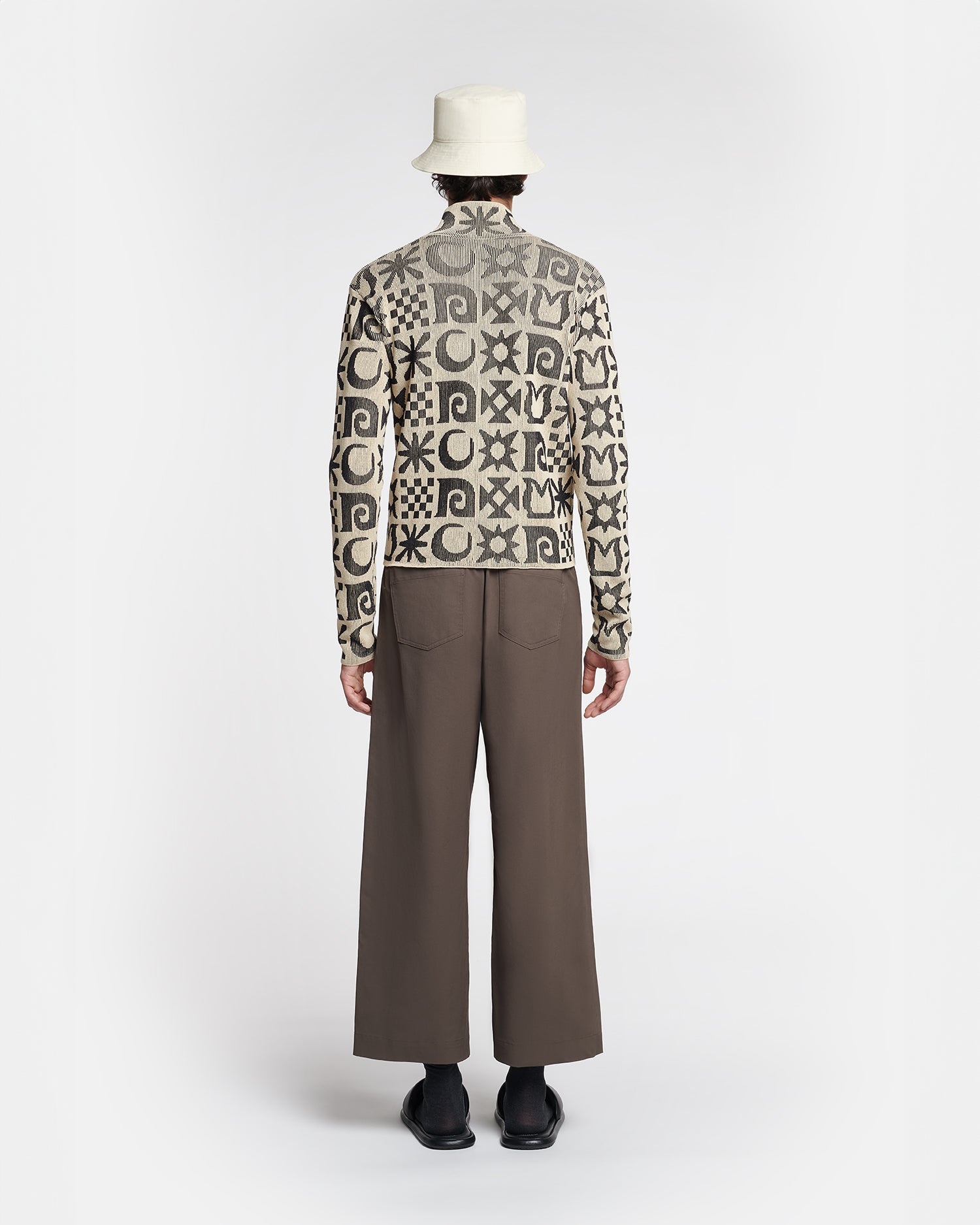 Rib Jacquard Cardigan - 5