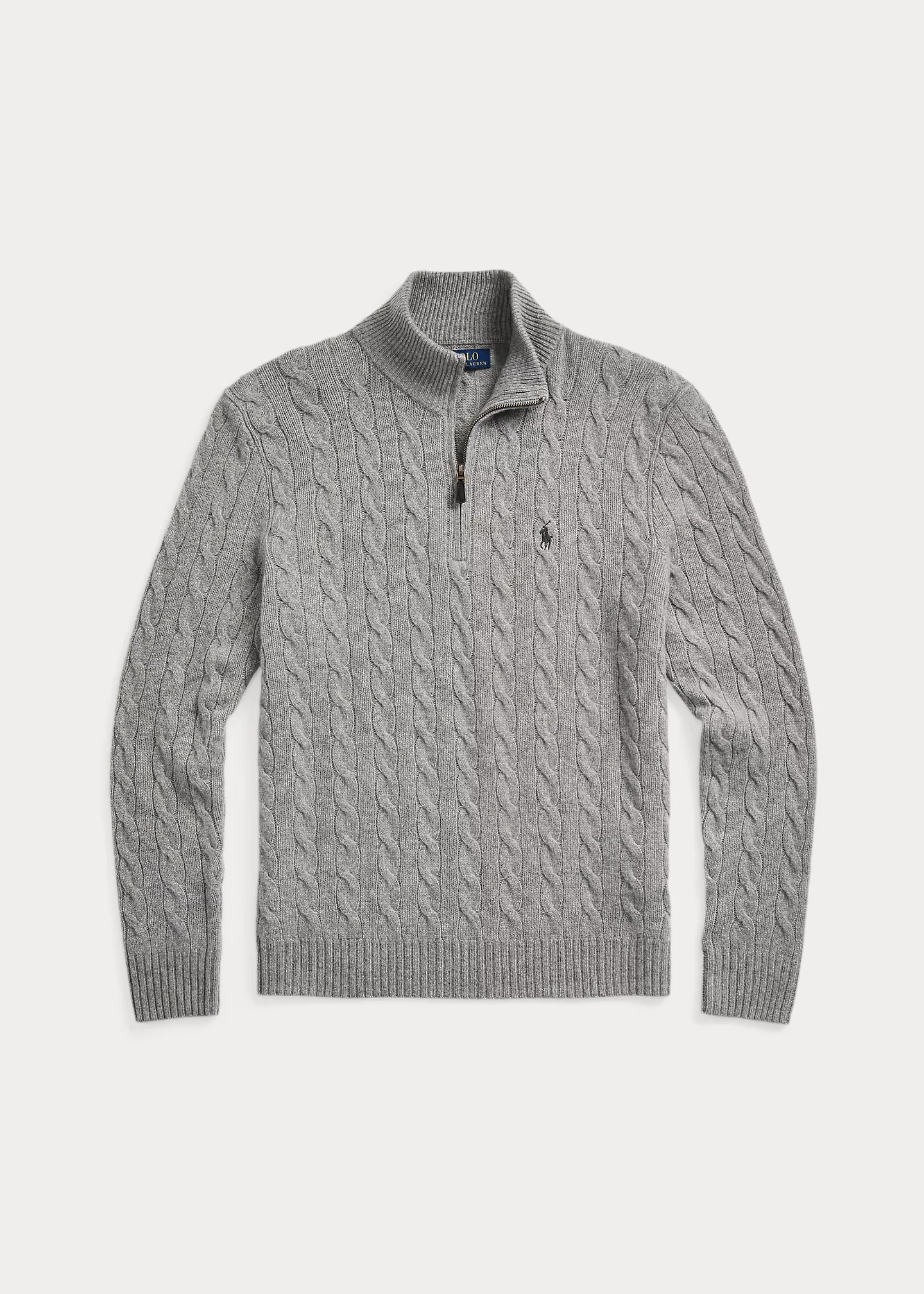 Cable-Knit Quarter-Zip Sweater - 1