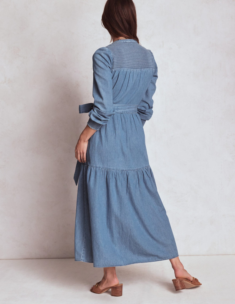 Cecily Denim Midi Dress-Light Vintage Denim 4