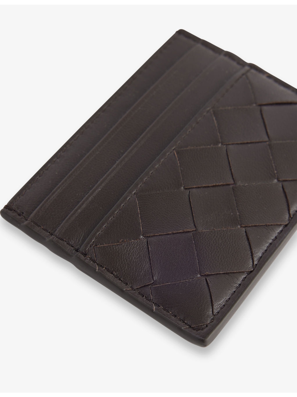 Intrecciato-Weave Leather Card Holder - 2