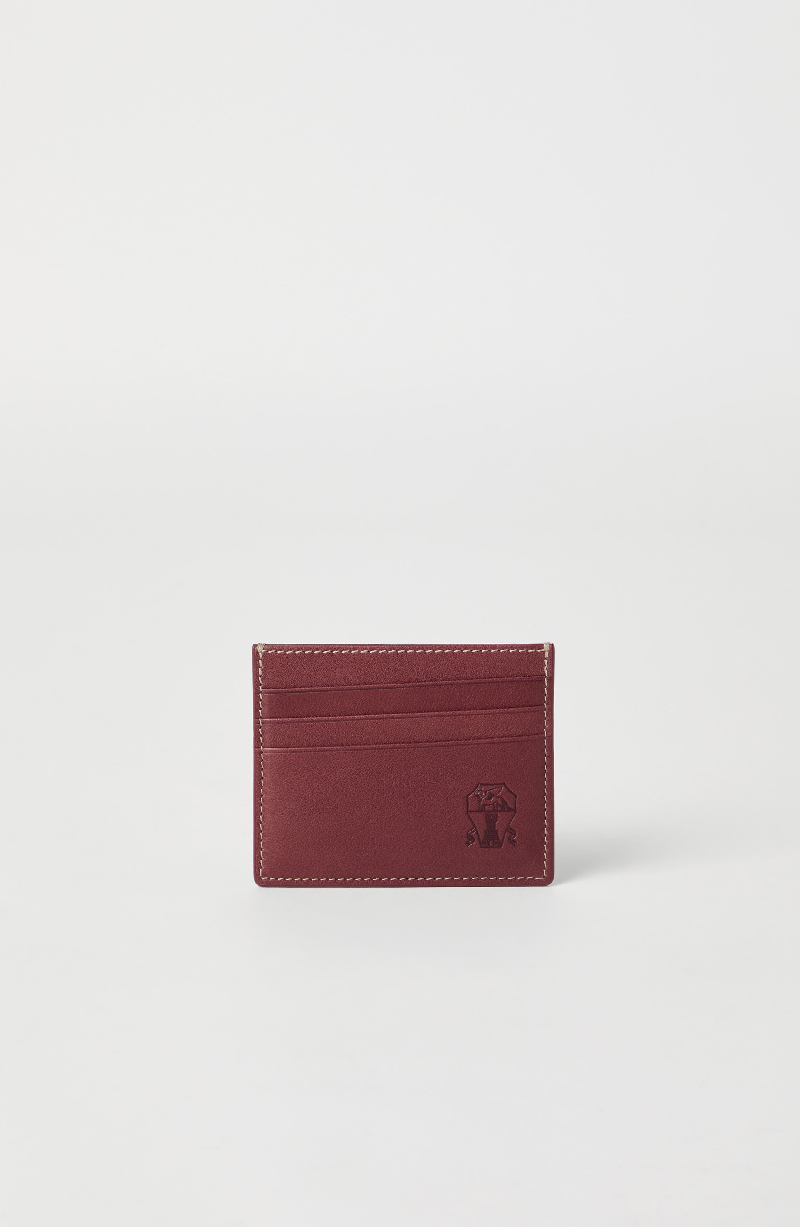 Brunello Cucinelli Calfskin card case in Burgundy at Nordstrom - 2