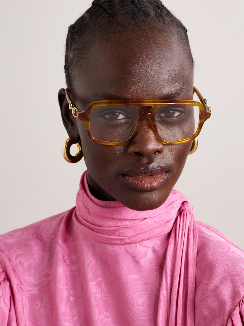 GUCCI Aviator-style Tortoiseshell Acetate Optical Glasses outlook