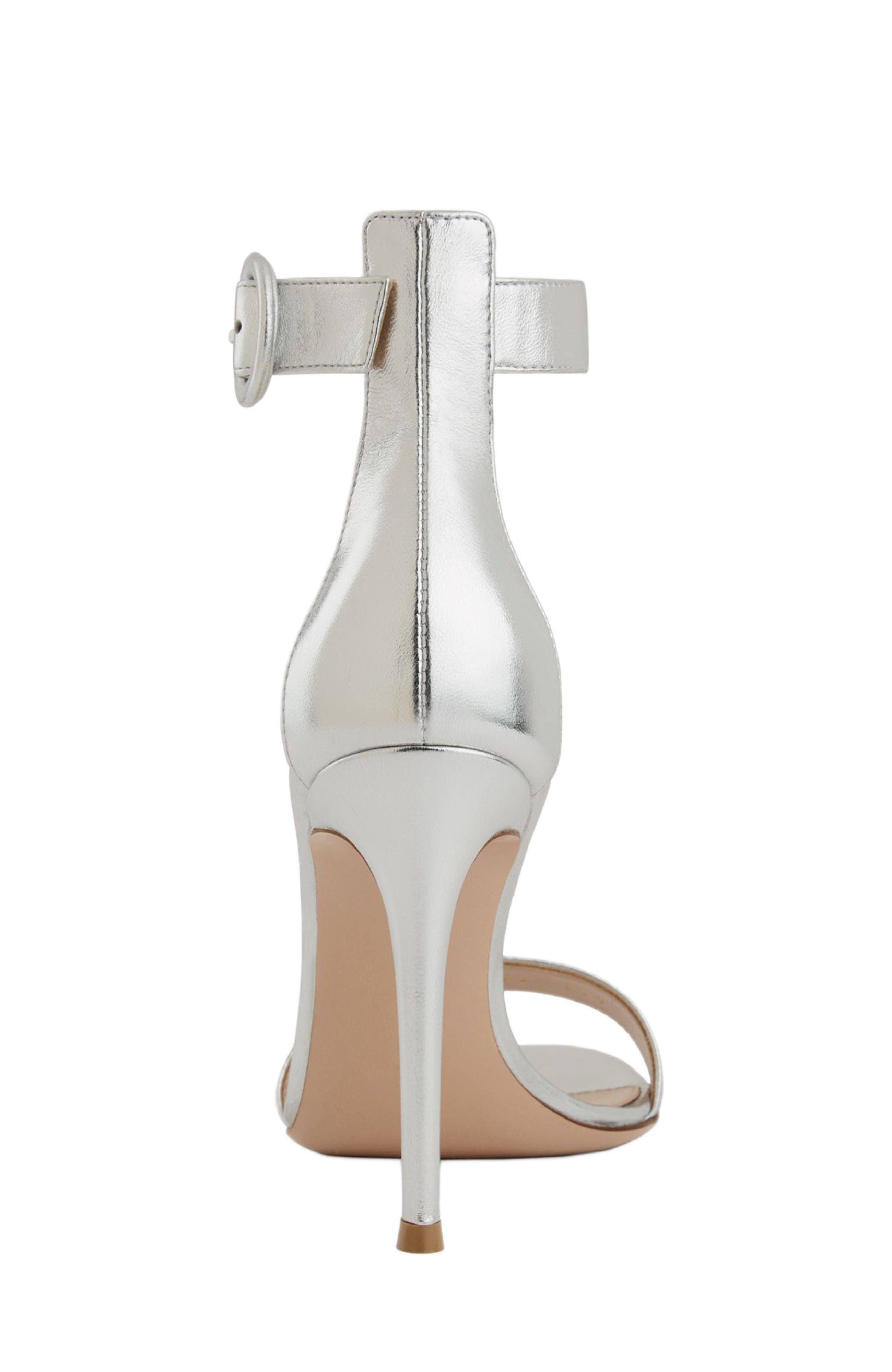 Gianvito Rossi Portofino 105 Sandals in Silver at Nordstrom - 4