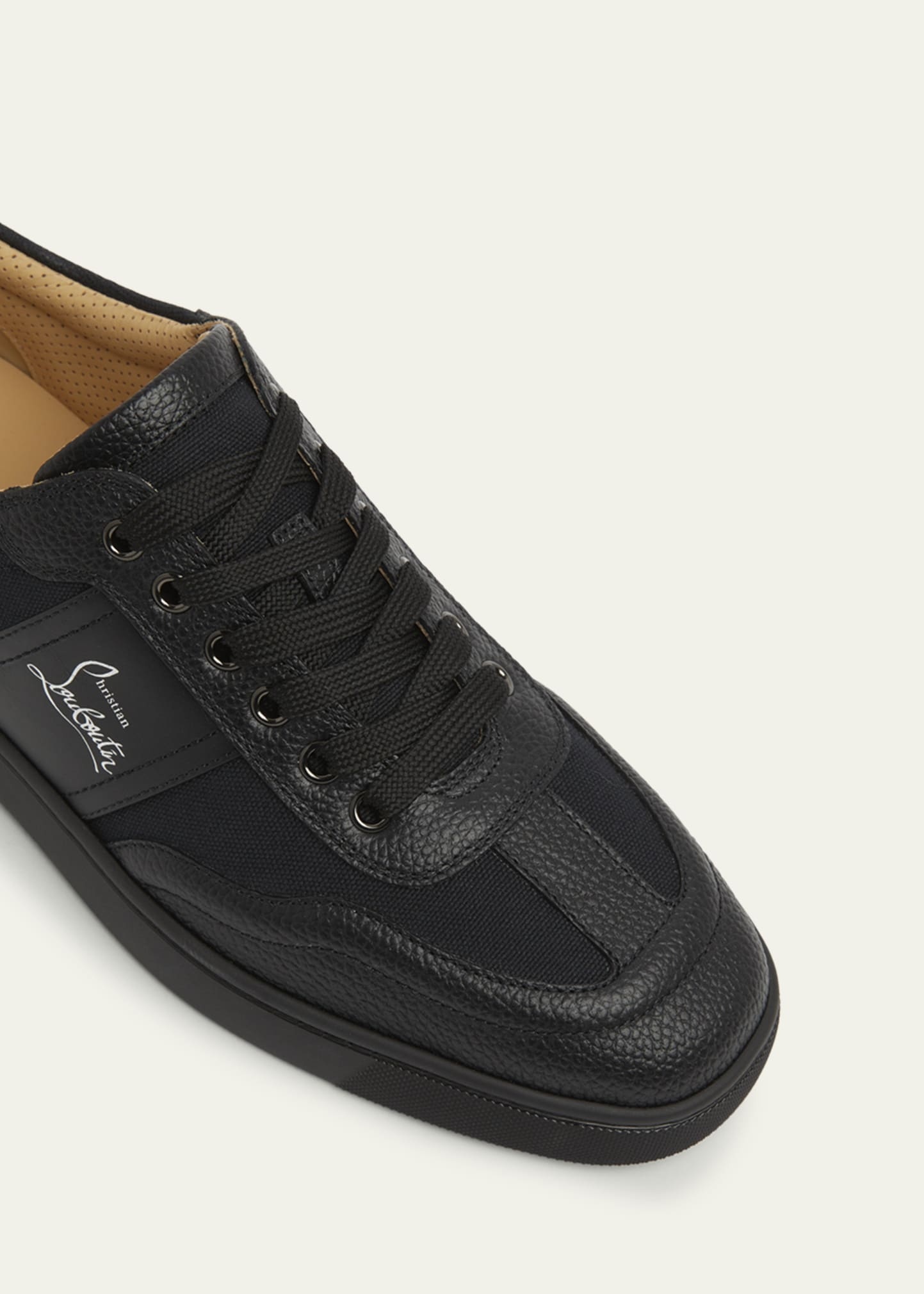Men's Retero Canvas and Leather Low-Top Sneakers - 4