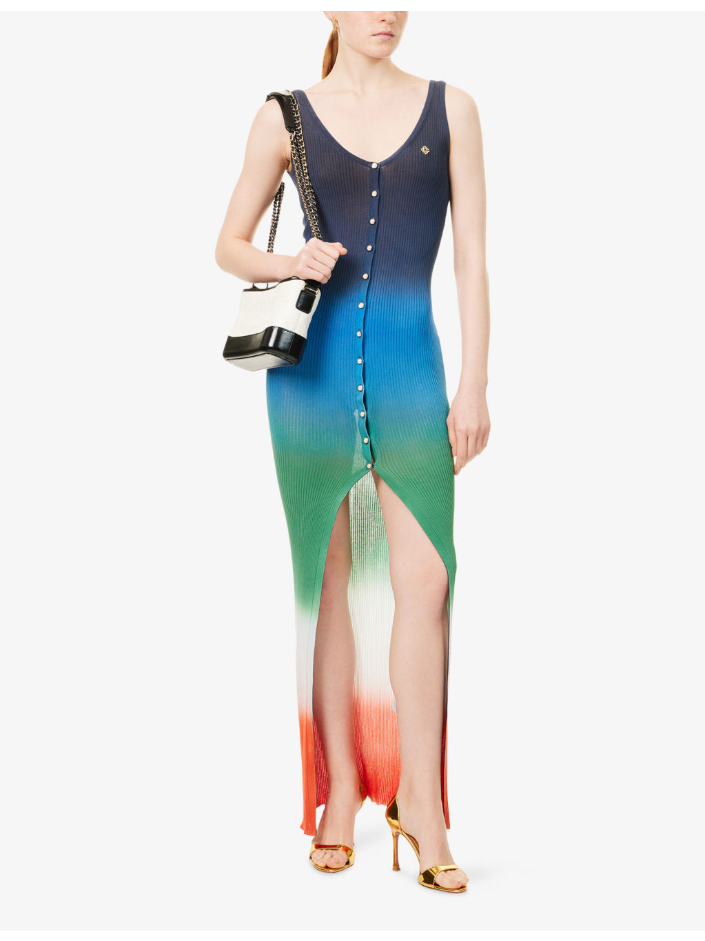 Gradient Ribbed Cotton-Blend Maxi Dress - 2