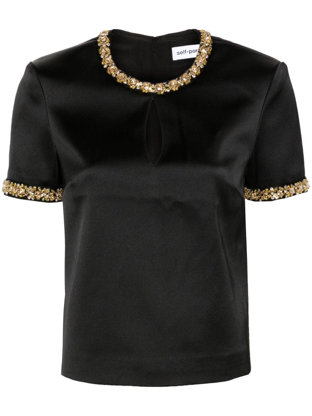 embellished satin blouse - 1