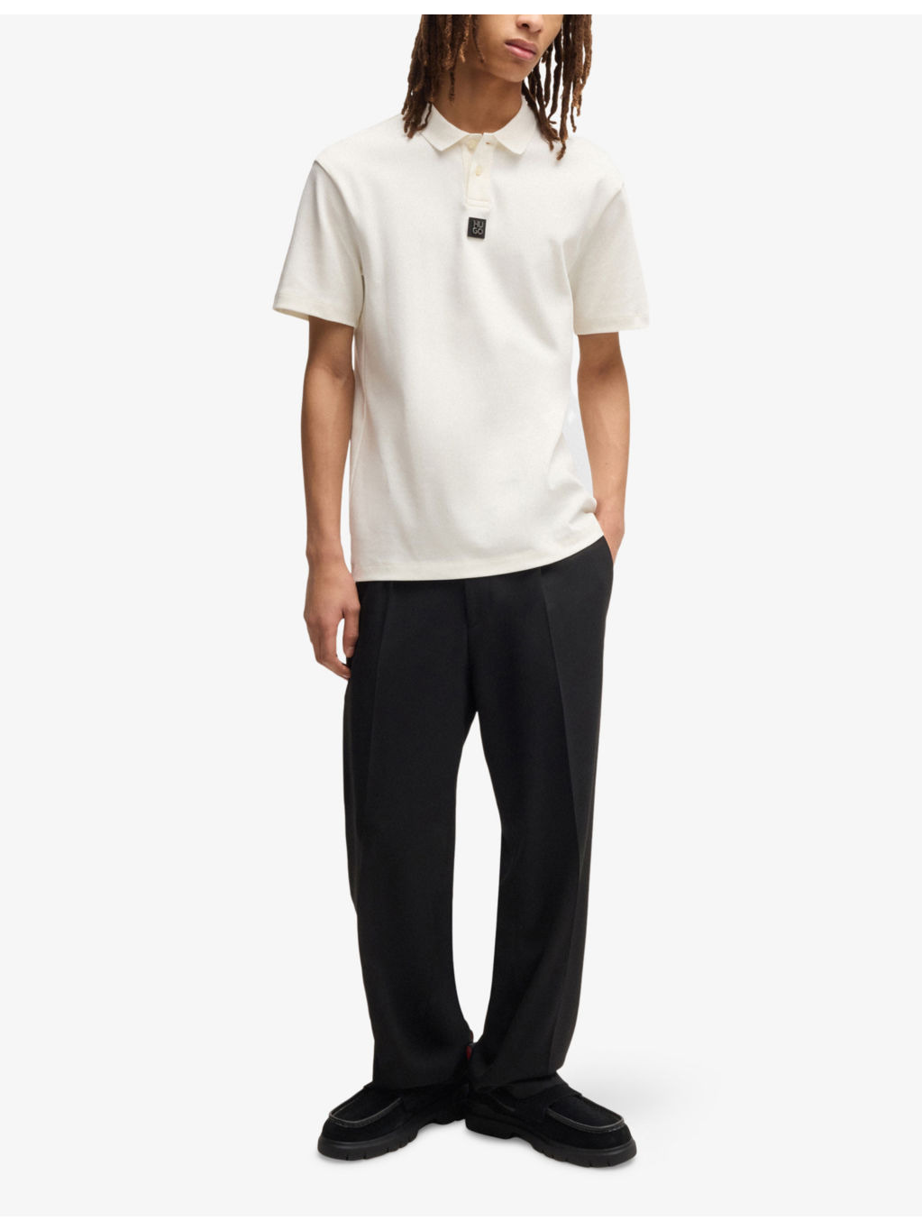 Brand-Plaque Short-Sleeve Cotton Polo Shirt - 2