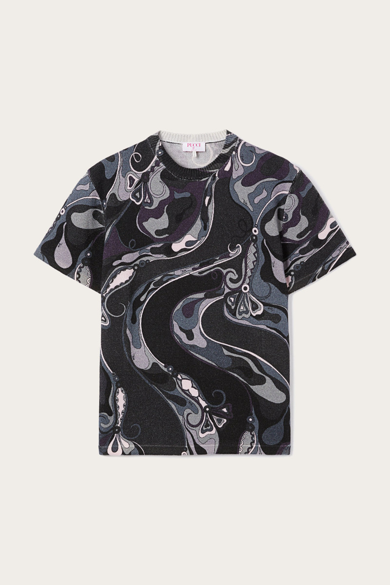 ORCHIDEE PRINT OVERSIZED WOOL T-SHIRT 1