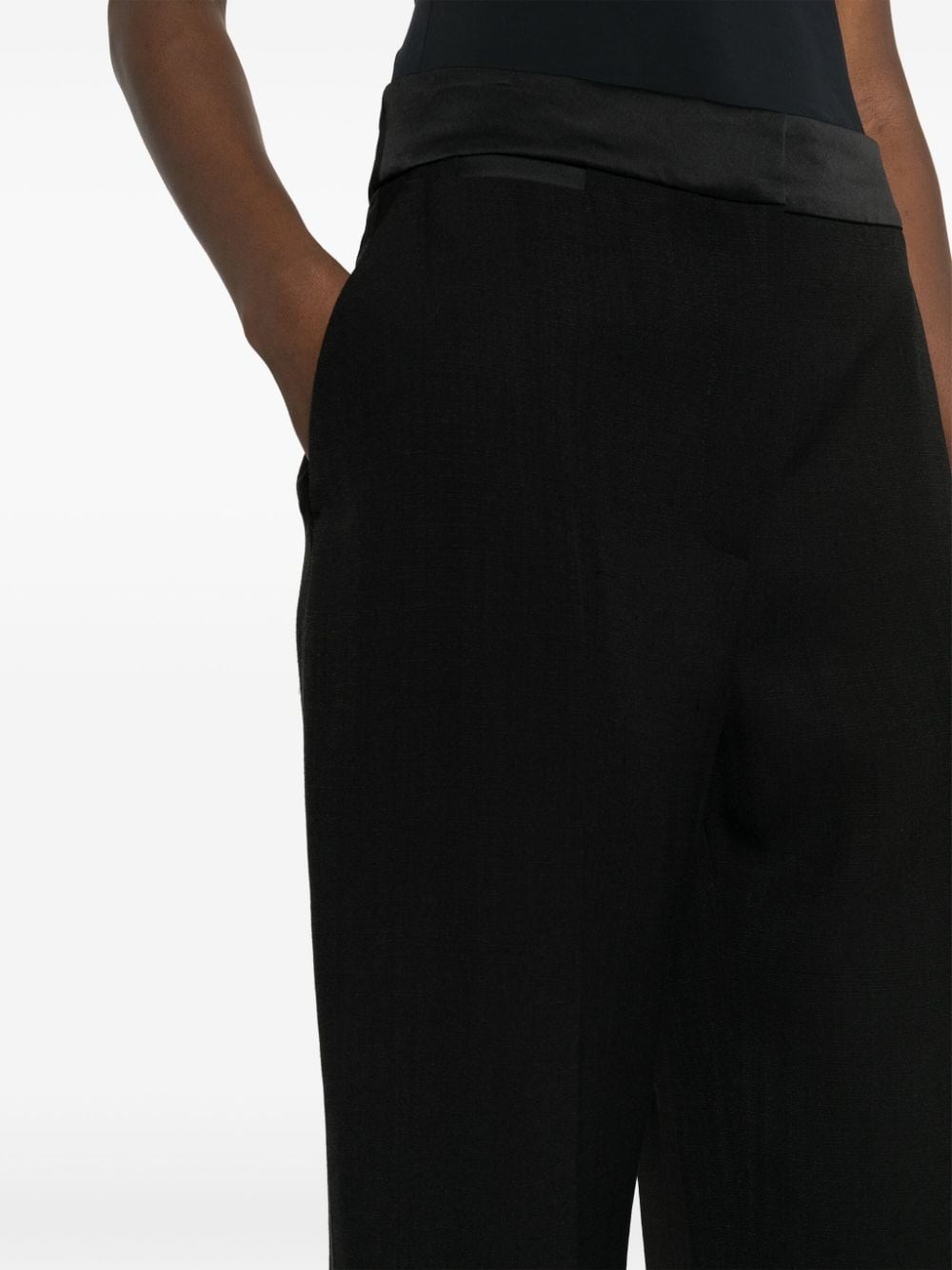 pressed-crease long-length straight-leg trousers - 5