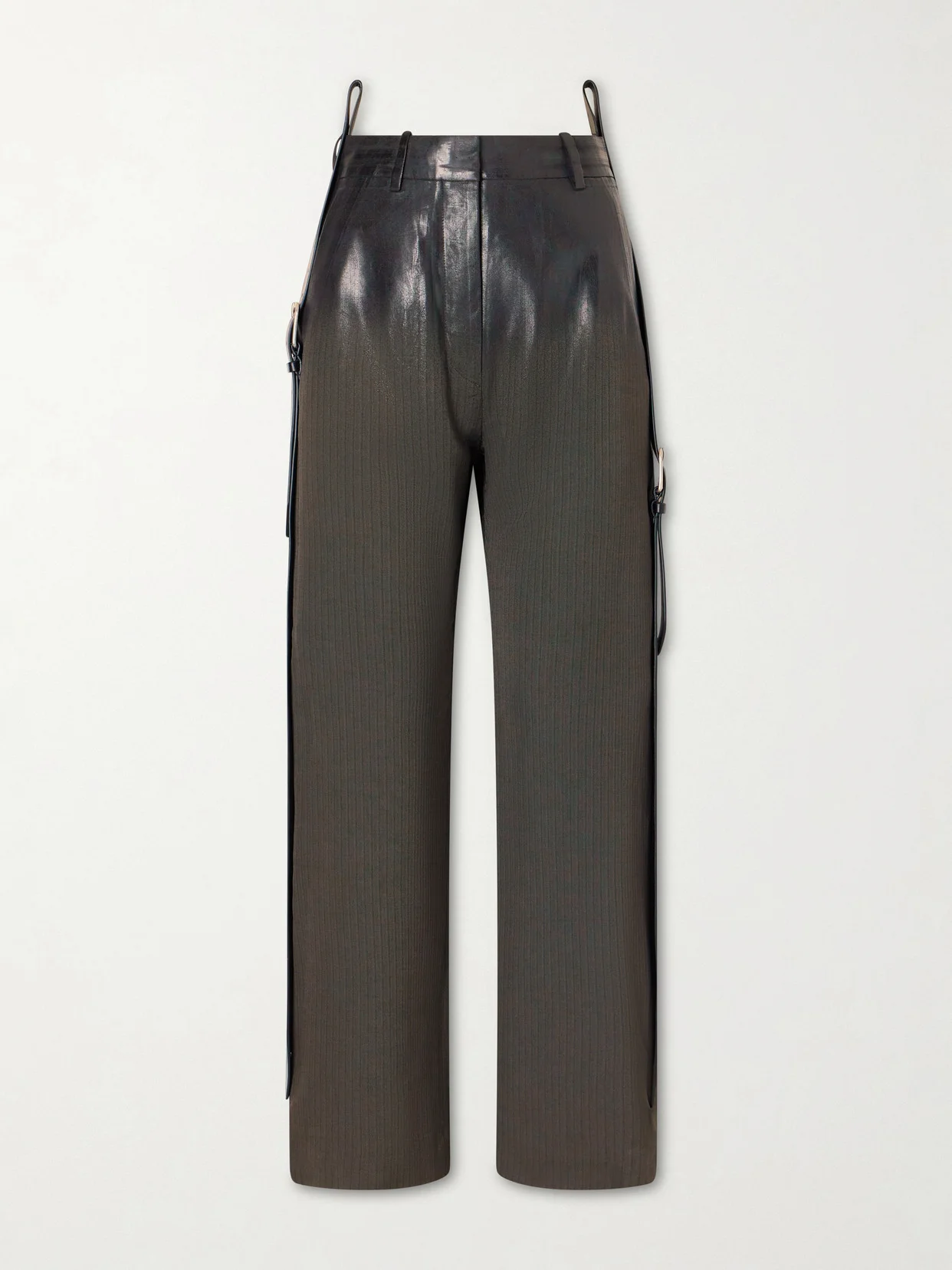 Puja Coated Herringbone Degradé Straight-leg Pants - 1