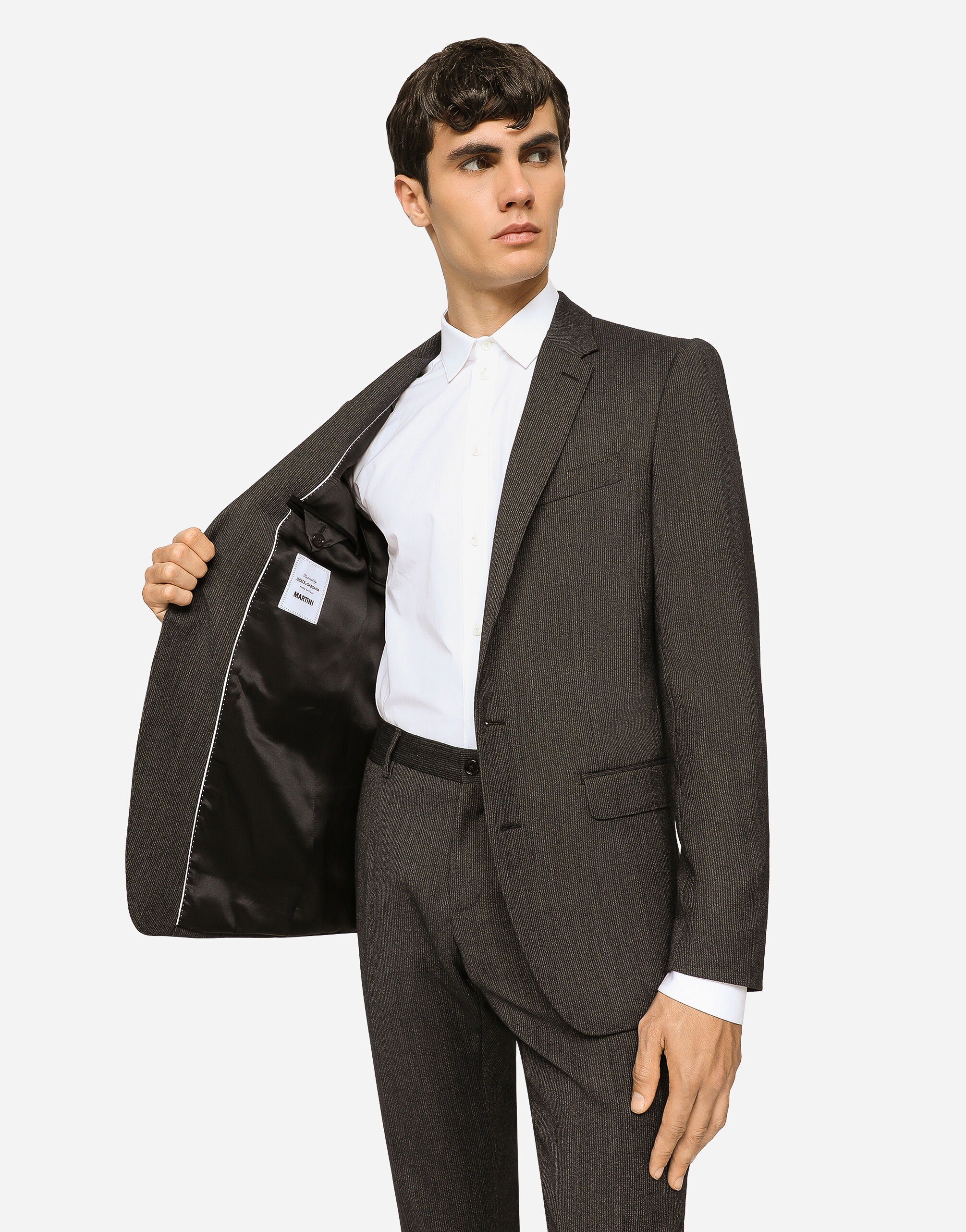 Single-breasted pinstripe wool Martini-fit suit - 5