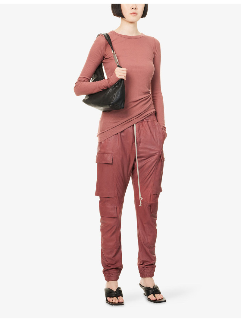 Rick Owens Mastodon Tapered-Leg Leather Trousers outlook