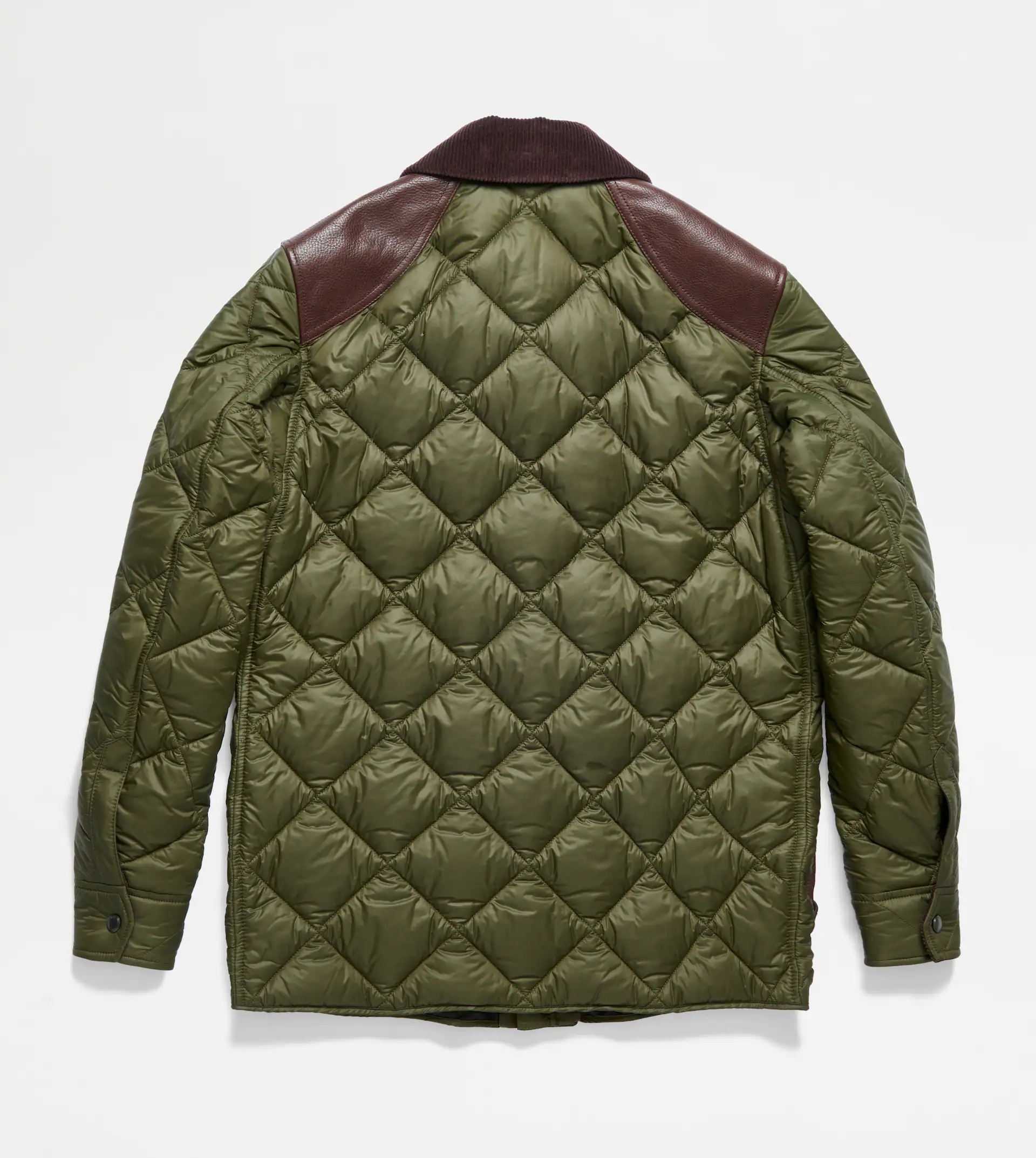 QUILTED CABAN WITH LEATHER INSERTS - GREEN - 7