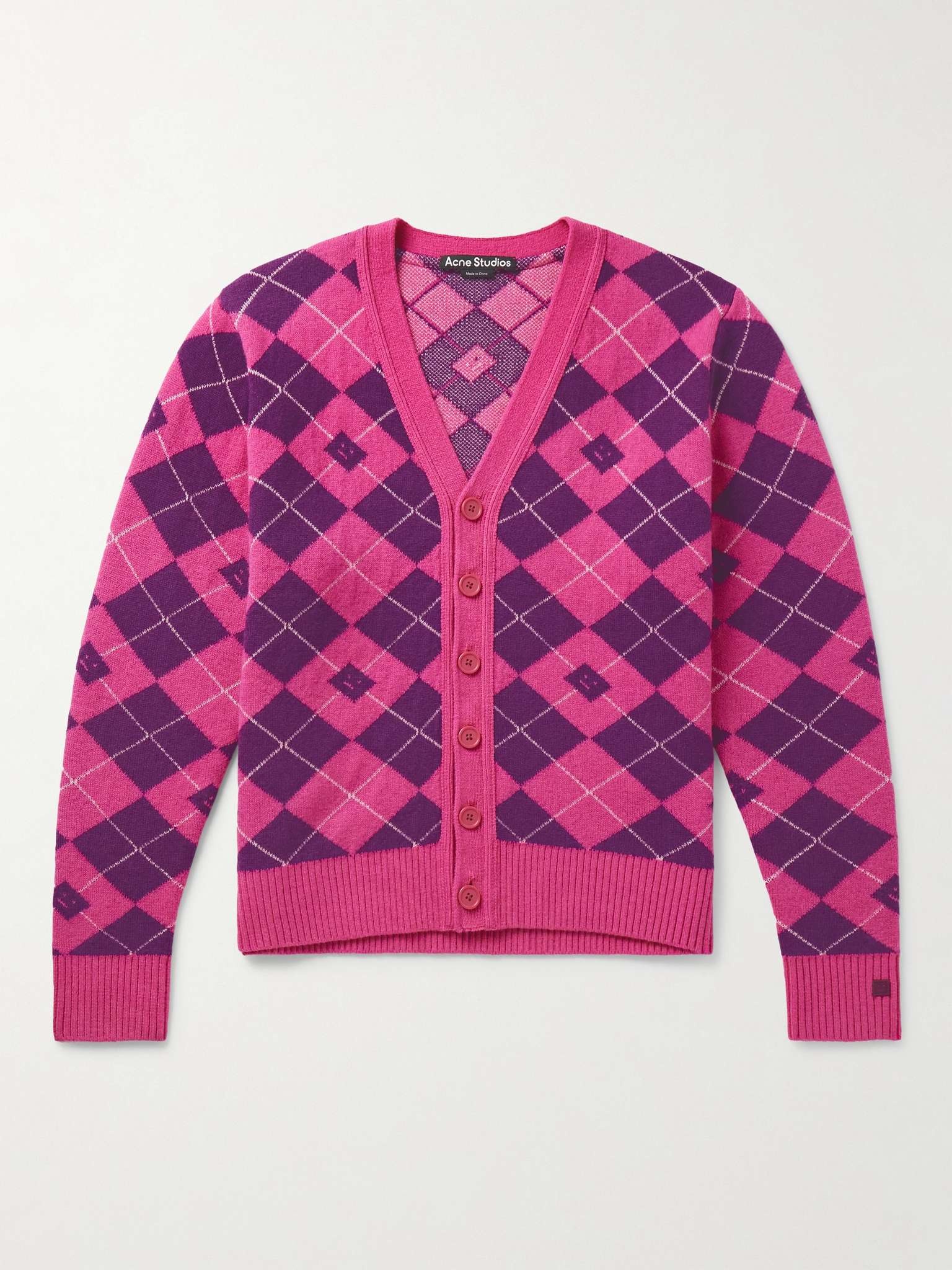 Kwanny Argyle Wool-Blend Jacquard-Knit Cardigan - 1