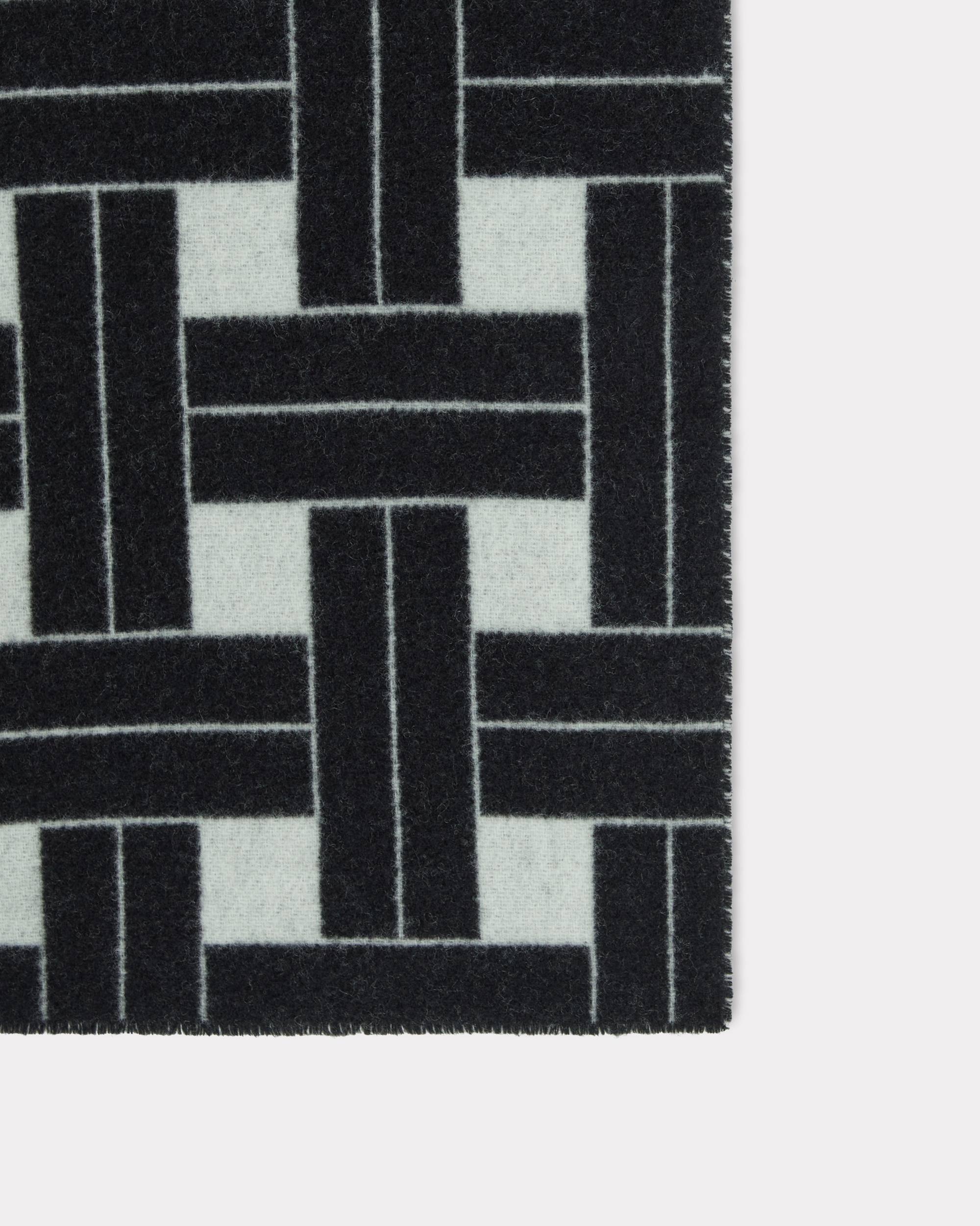 'KENZO Weave' oversize reversible wool scarf - 3