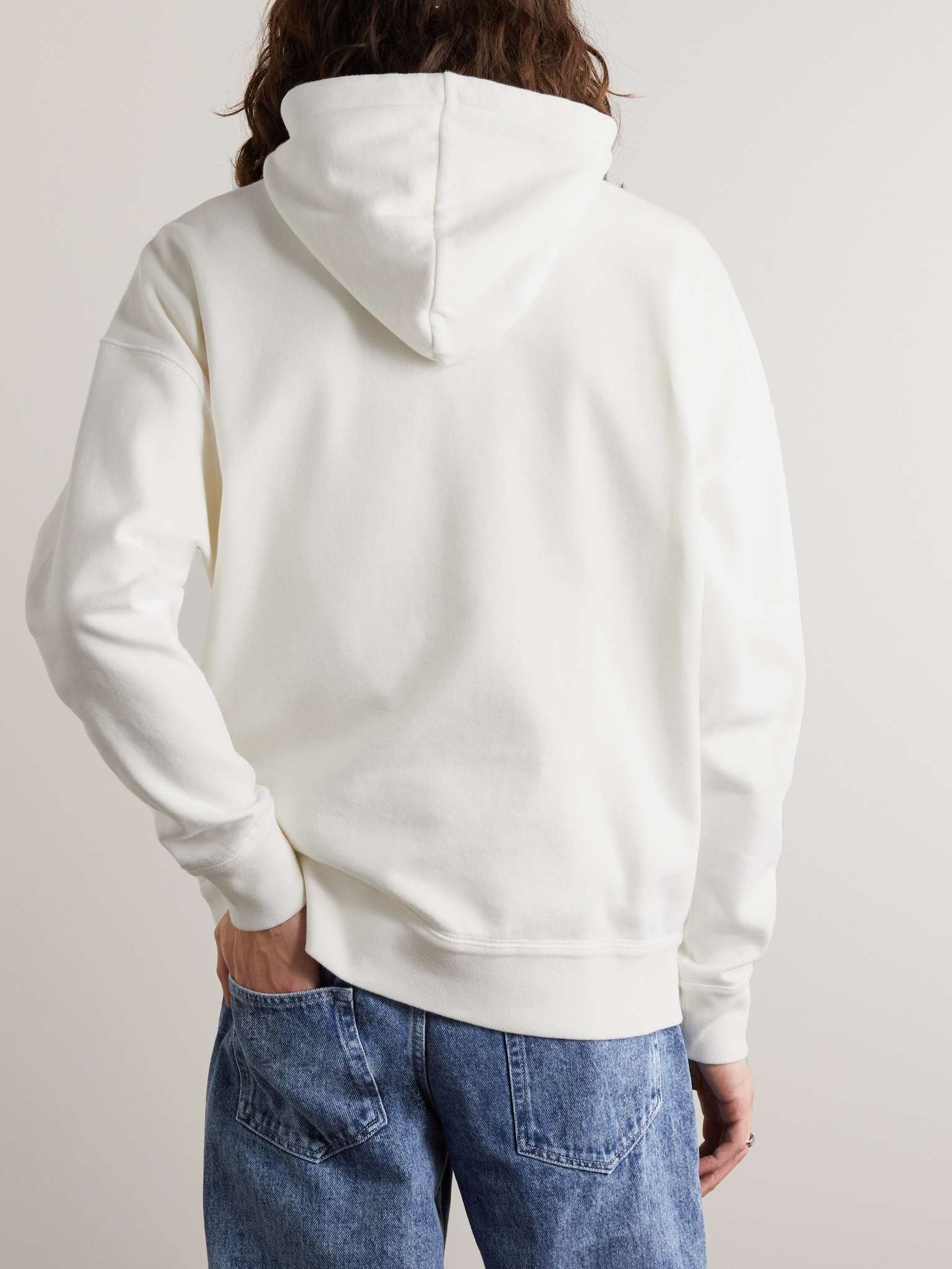 Logo-Flocked Cotton-Blend Jersey Hoodie - 4