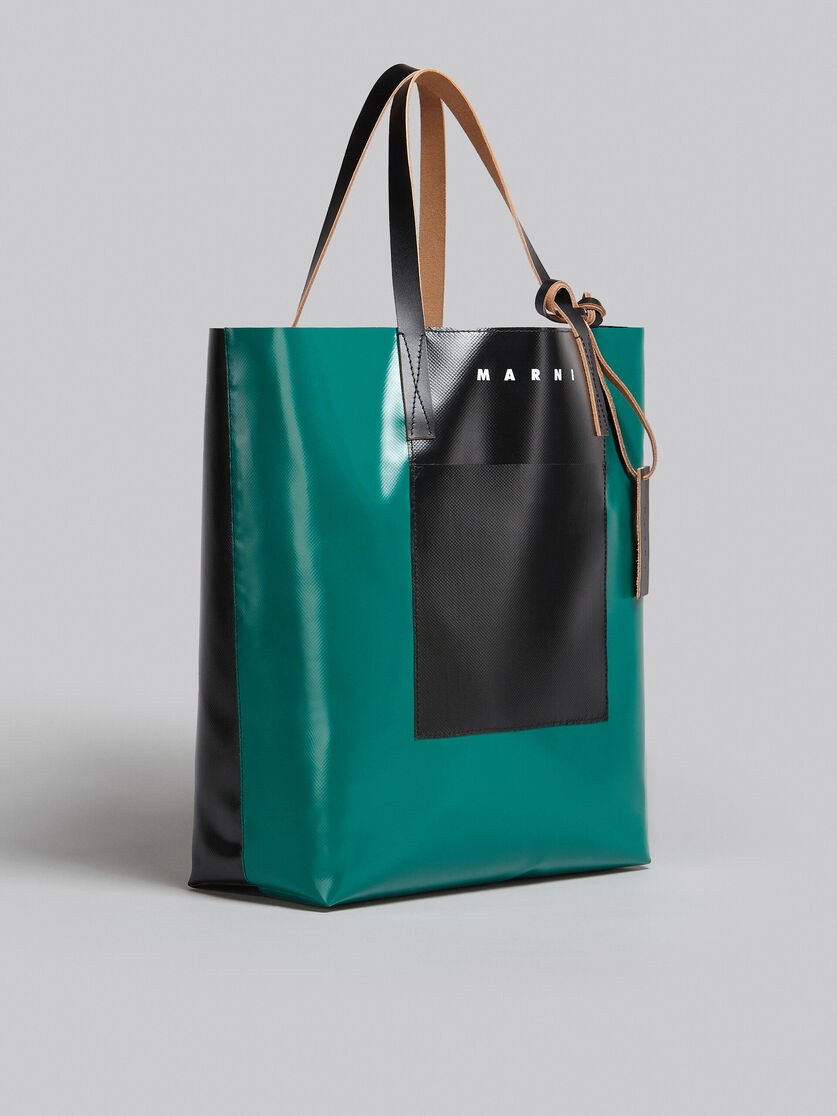 TRIBECA SHOPPING BAG IN GREEN AND BLACK - 3
