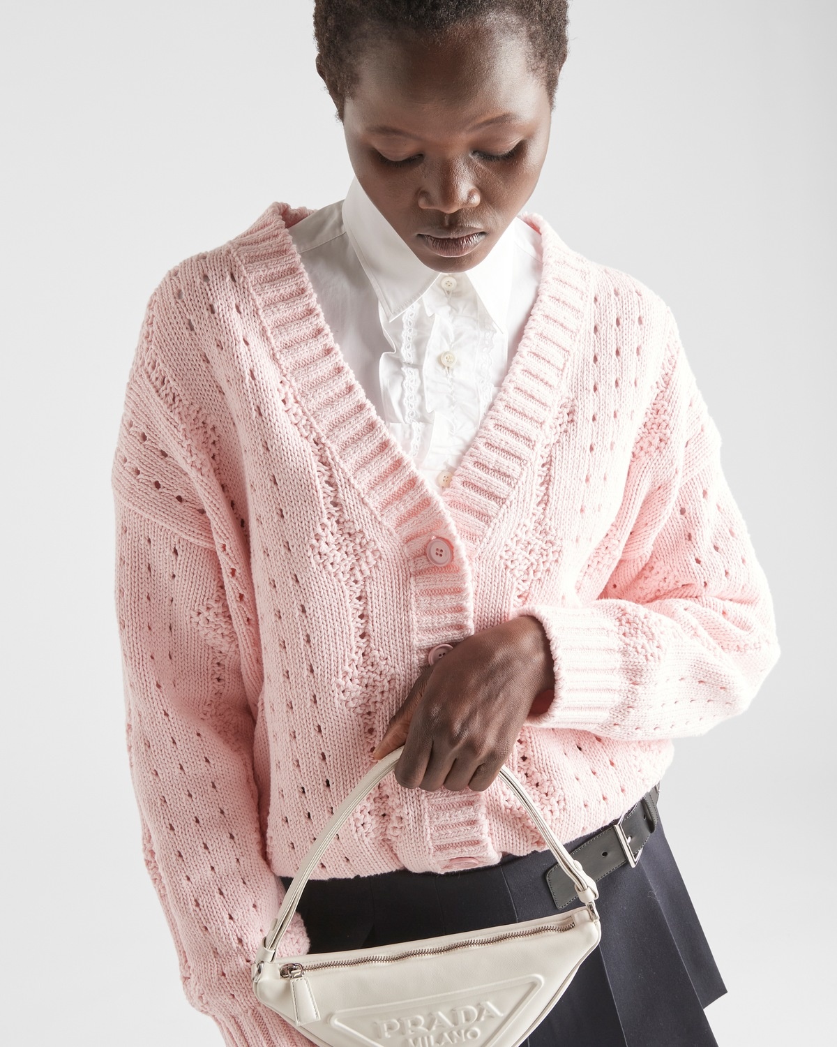 Openwork knit cotton cardigan - 3