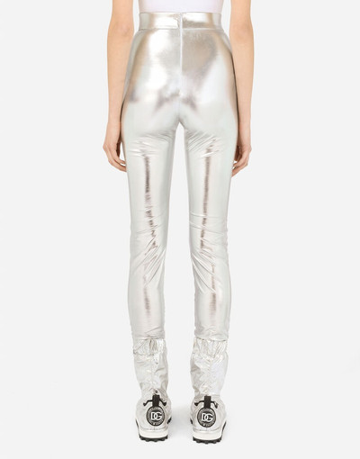 Dolce & Gabbana Foiled jersey leggings with draping outlook