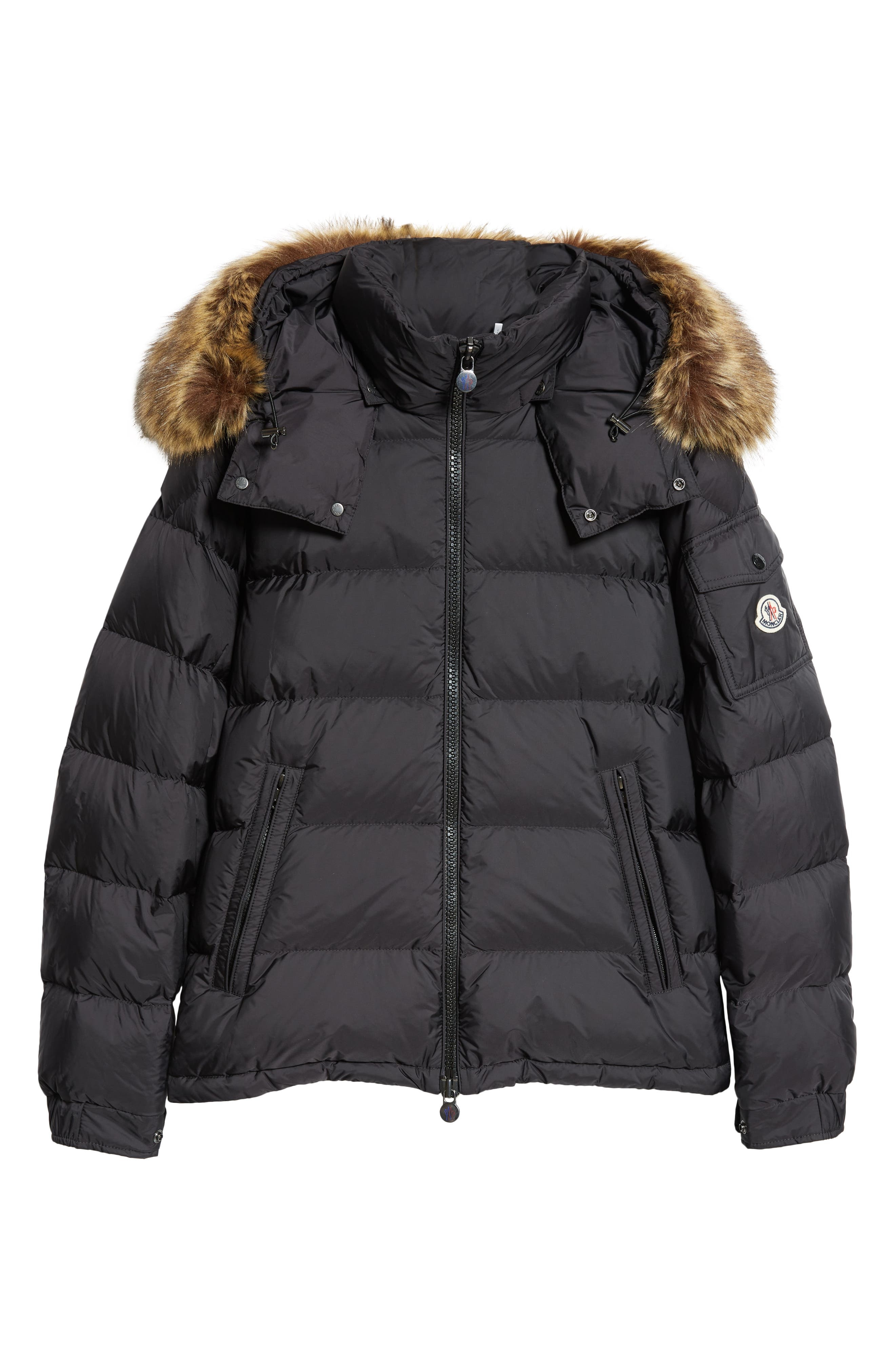Moncler Mayaf Hooded Down Jacket with Faux Fur Trim in Black at Nordstrom - 6